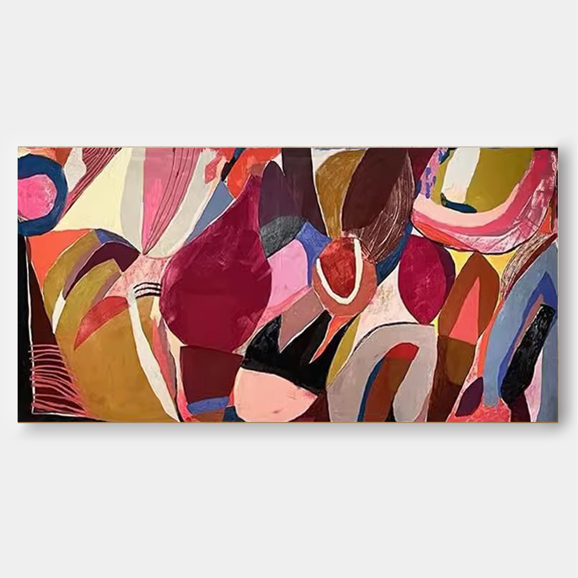 Wallart Vibrant Abstract Shapes Painting