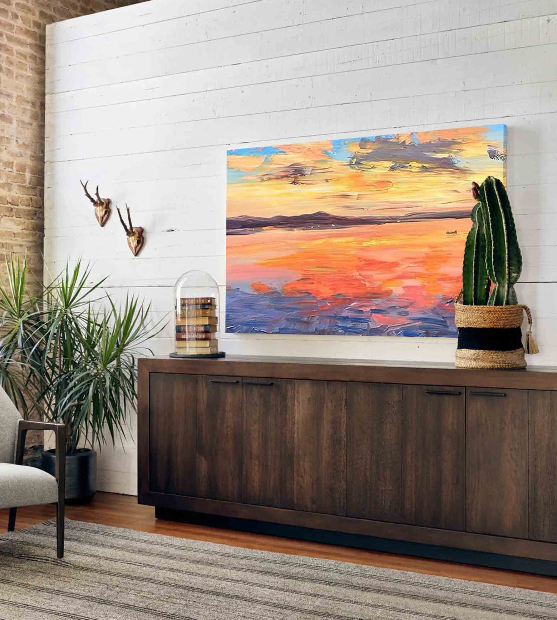 Wallart Sunset Glow Abstract Landscape Art