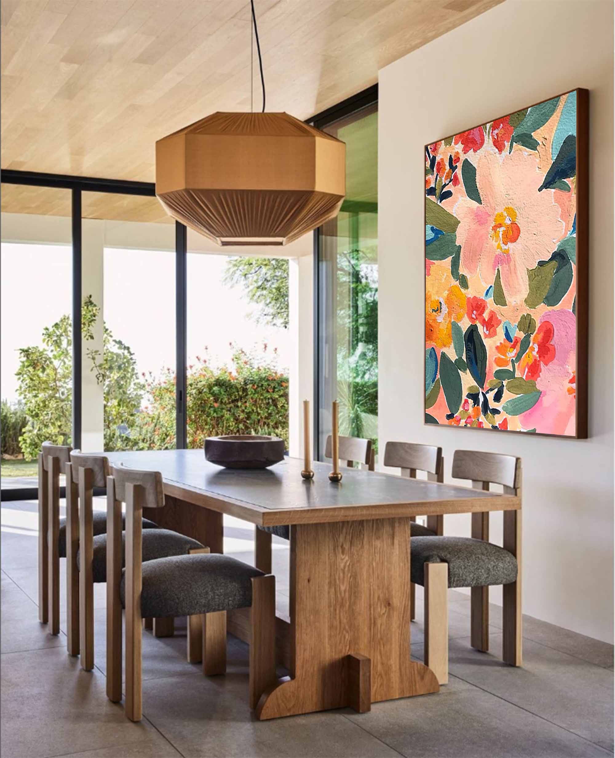 Wallart Vibrant Floral Abstract Canvas Art