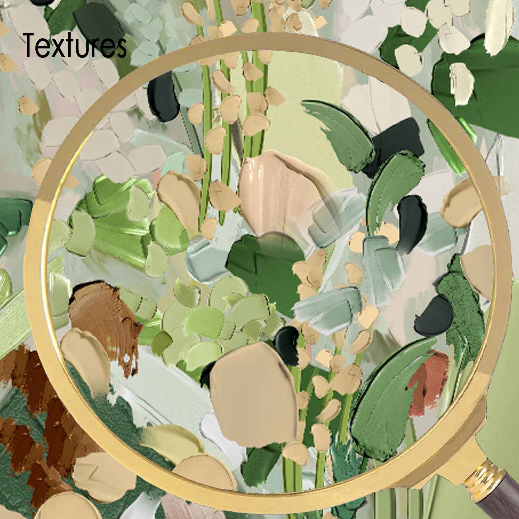 Wallart Lush Green Abstract Floral Art