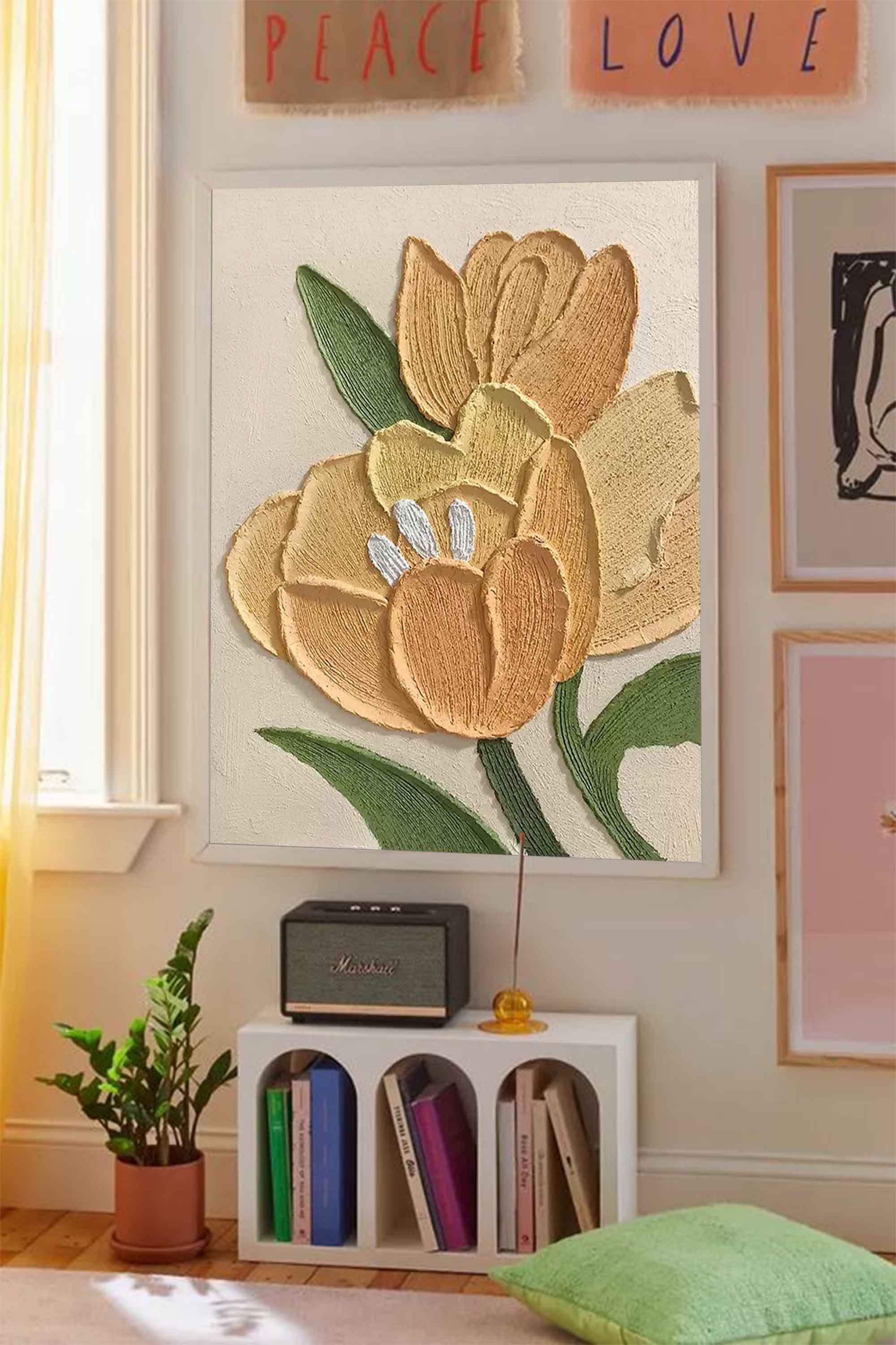 Wallart Textured Floral Canvas Art