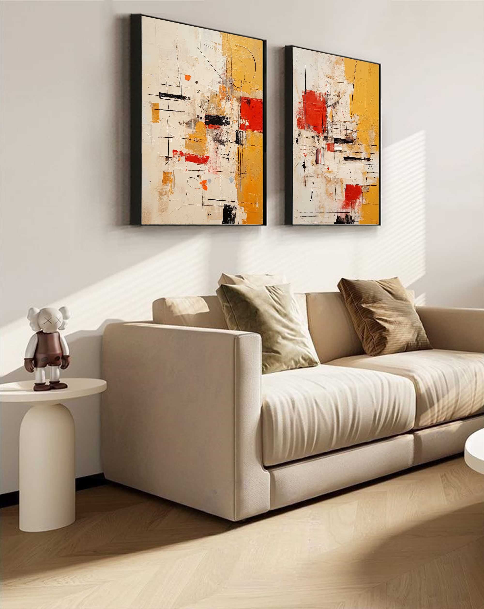 Wallart Geometric Abstract Art Duo Set