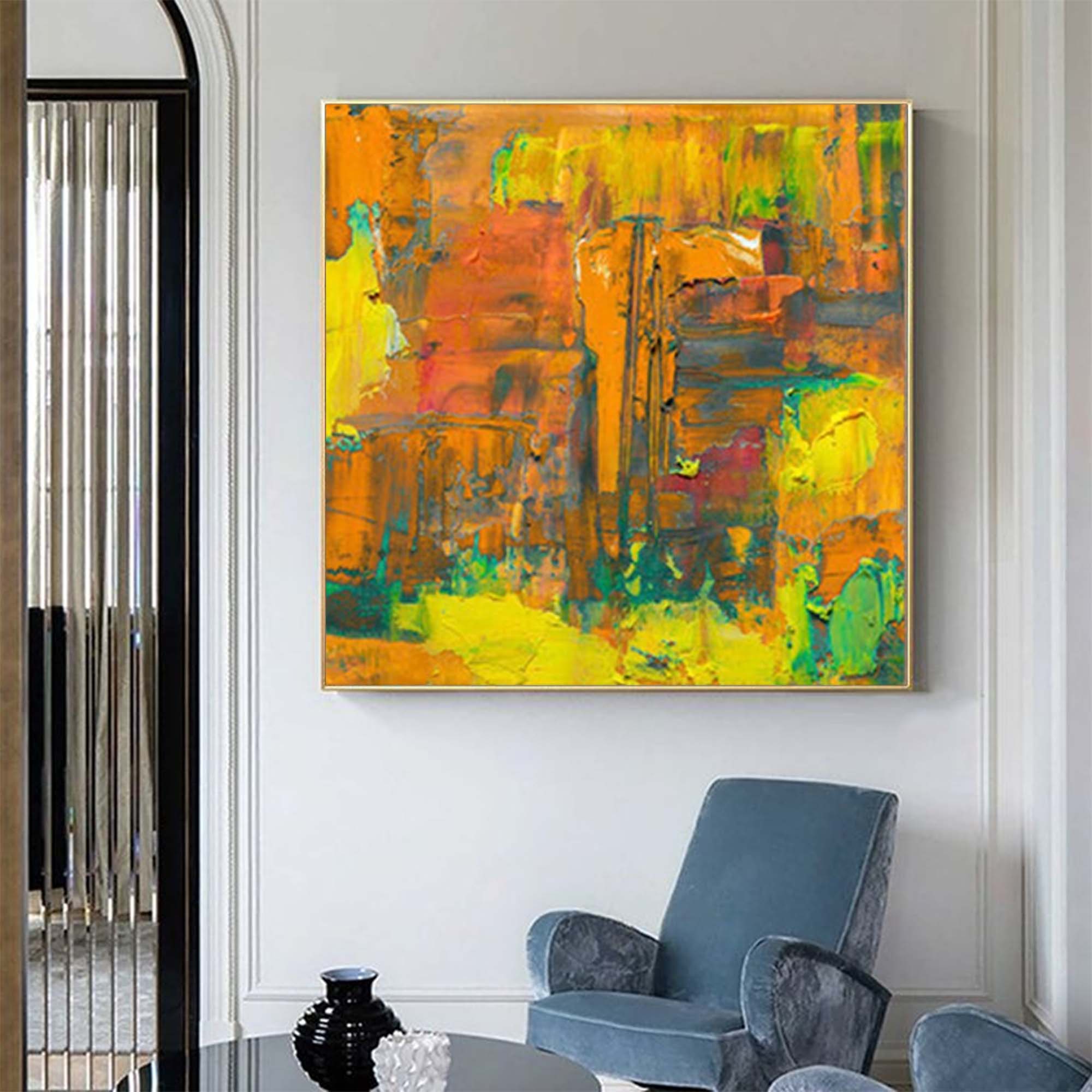 Wallart Vibrant Abstract Textured Canvas