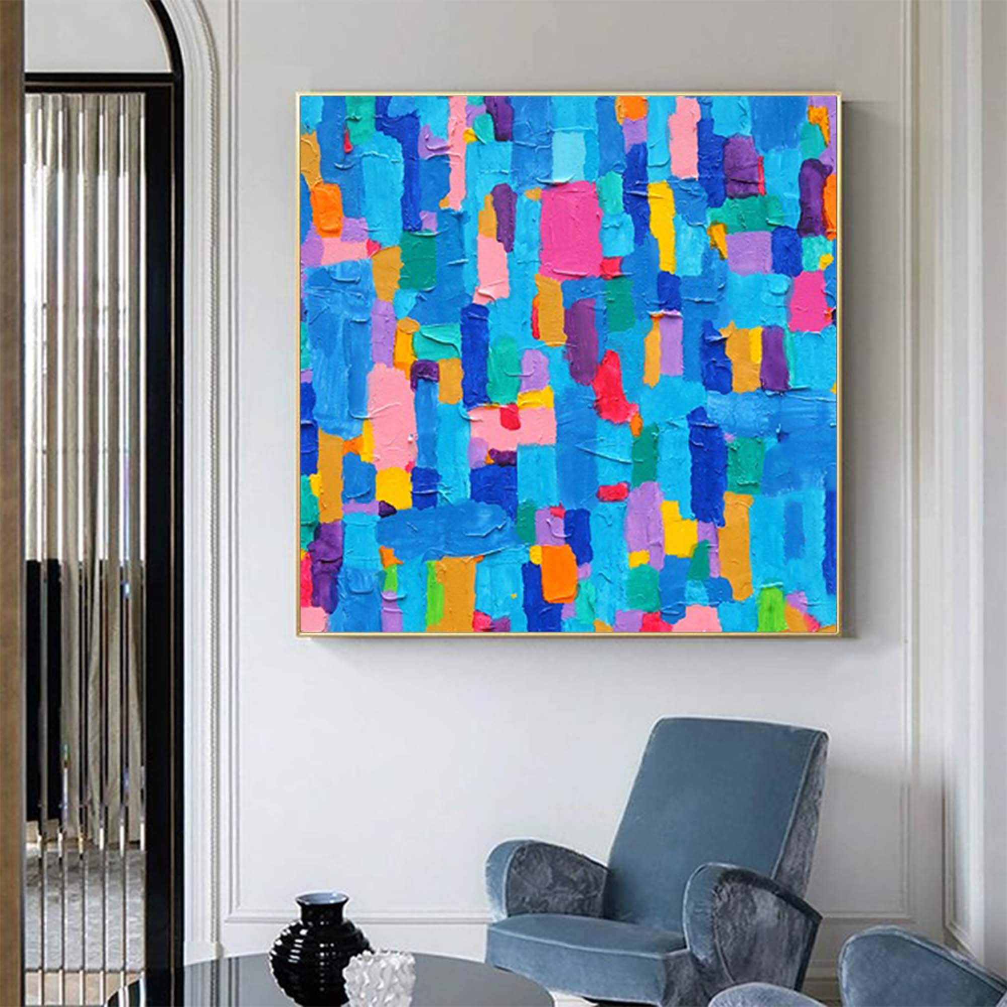 Wallart Color Block Vibrant Textured Abstract Art