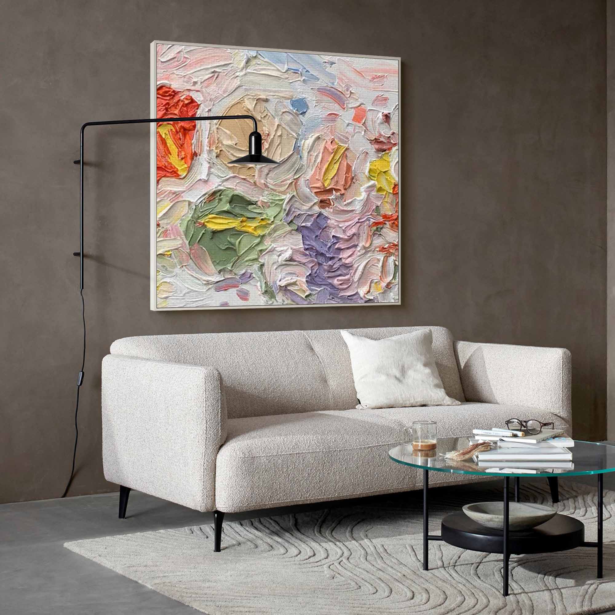 Wallart Vibrant Floral Abstract Oil Art