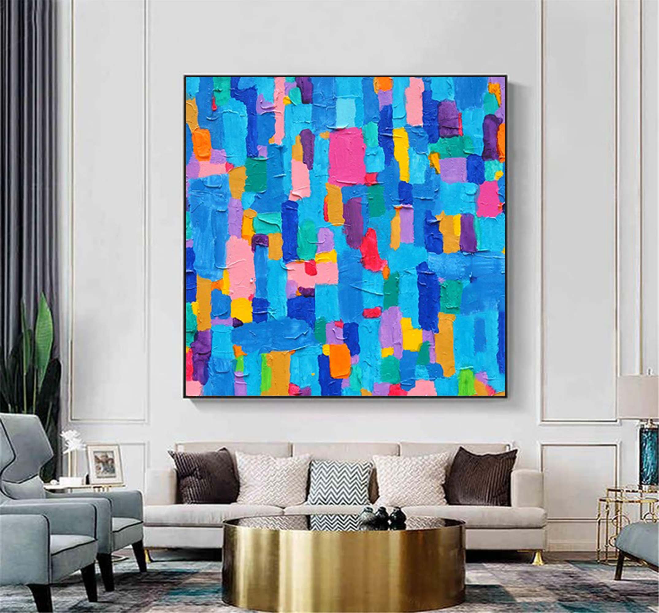 Wallart Color Block Vibrant Textured Abstract Art