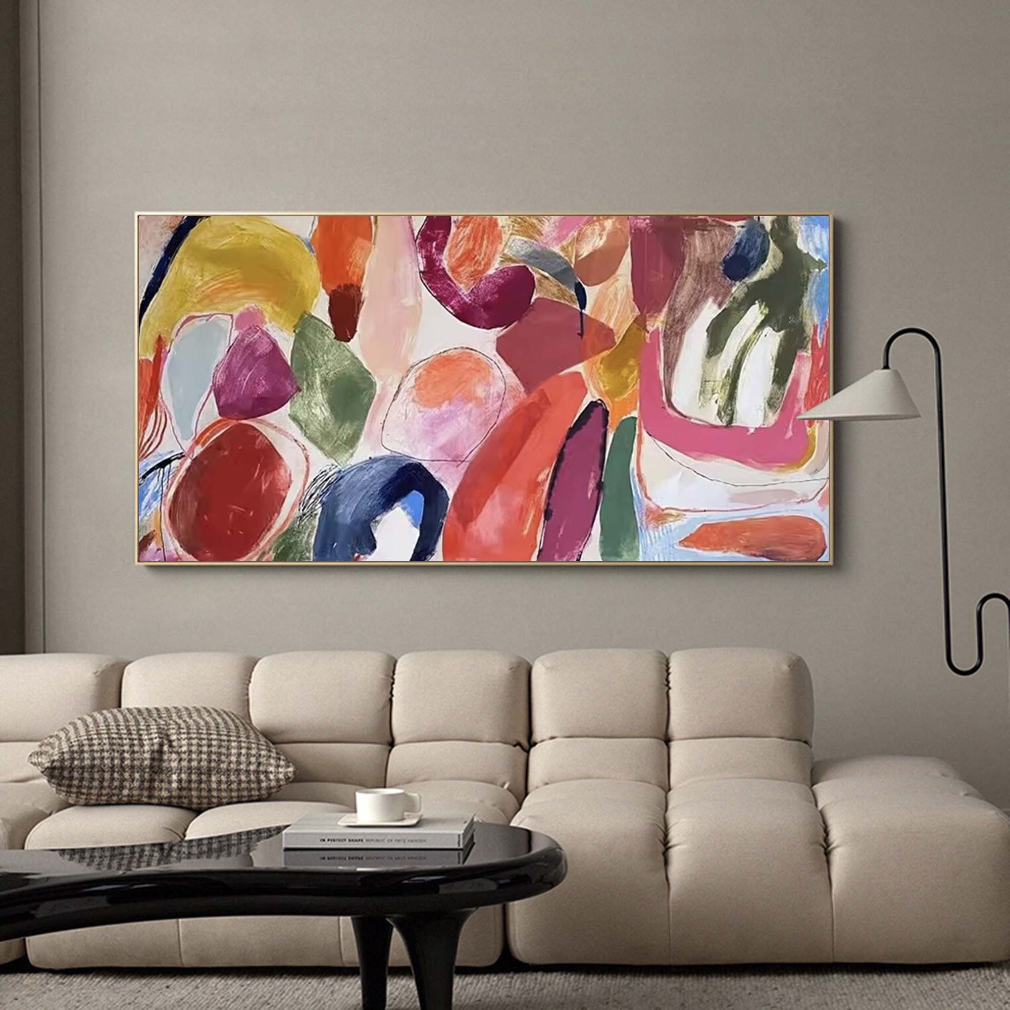 Wallart Vibrant Organic Shapes Abstract Art