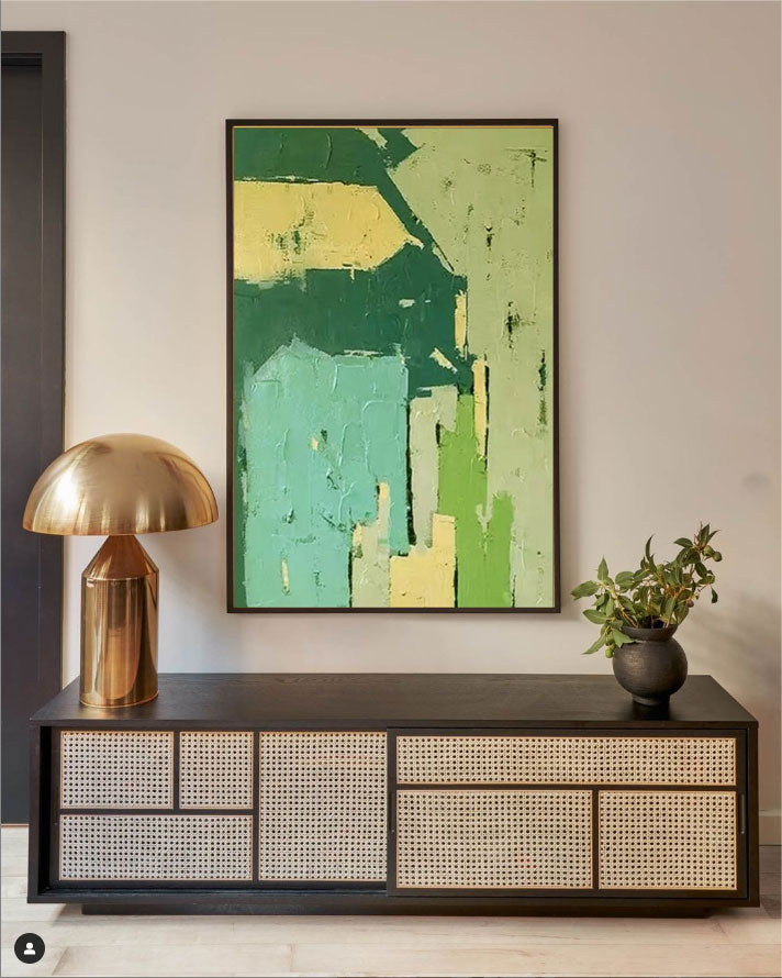Wallart Green Toned Abstract Textured Art