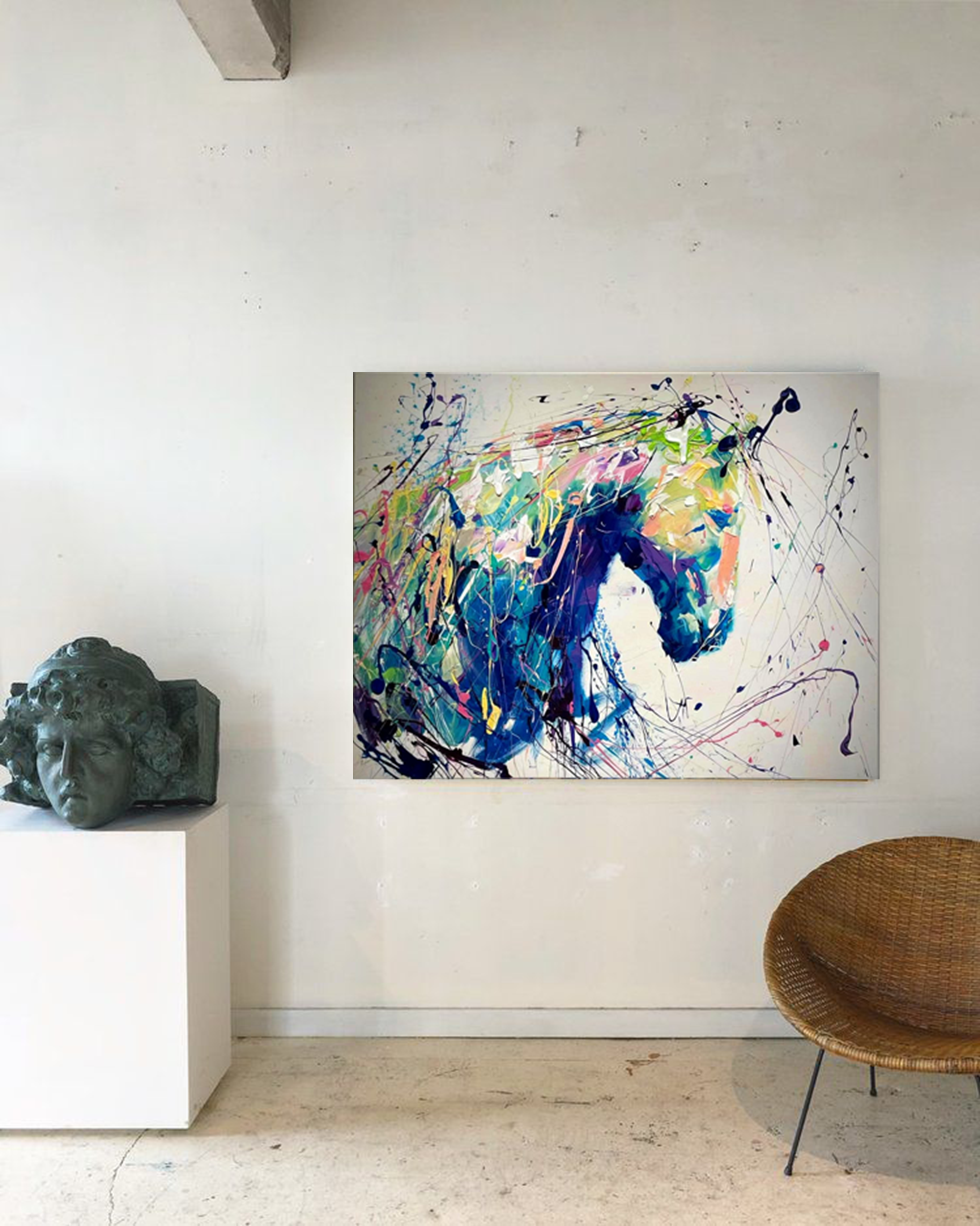 Wallart Wild Spirit: Abstract Horse in Motion
