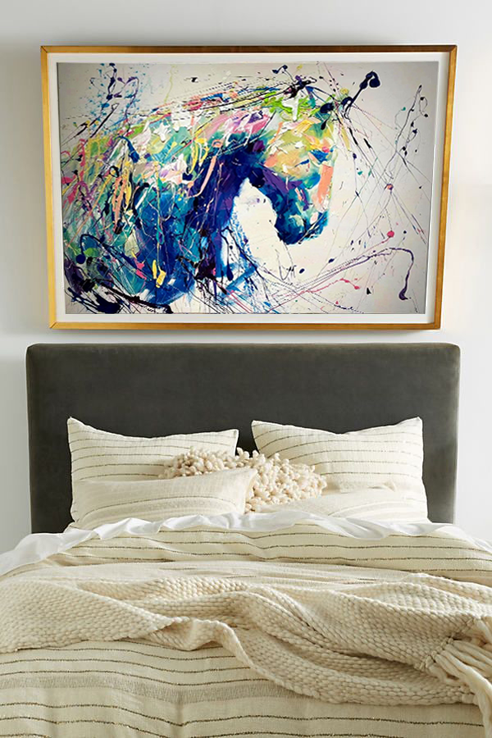 Wallart Wild Spirit: Abstract Horse in Motion