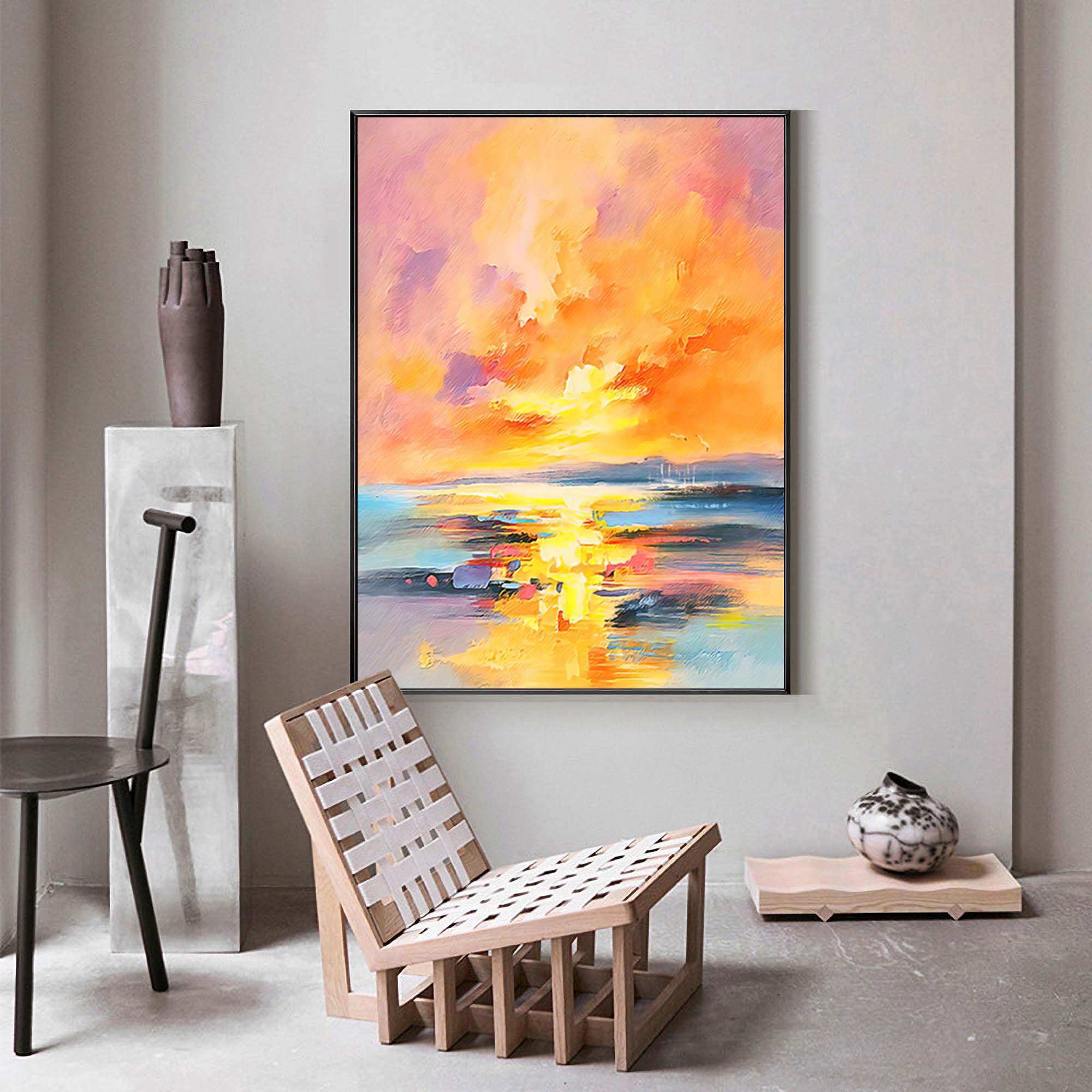 Wallart Vibrant Sunset Abstract Landscape