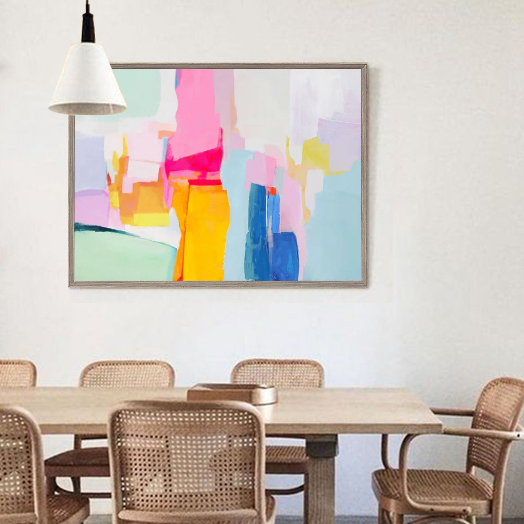 Wallart Vibrant Abstract Geometry Art Canvas