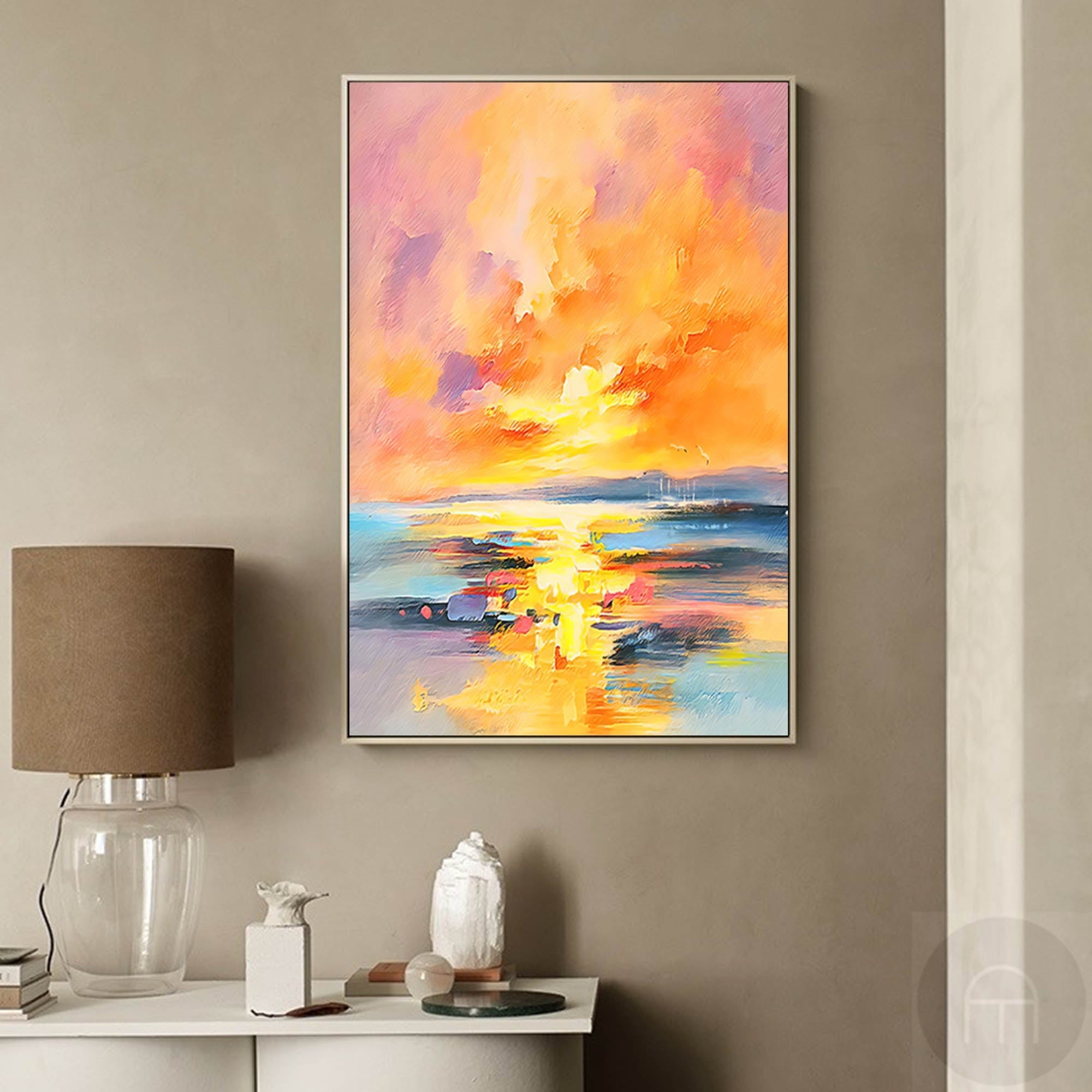 Wallart Vibrant Sunset Abstract Landscape