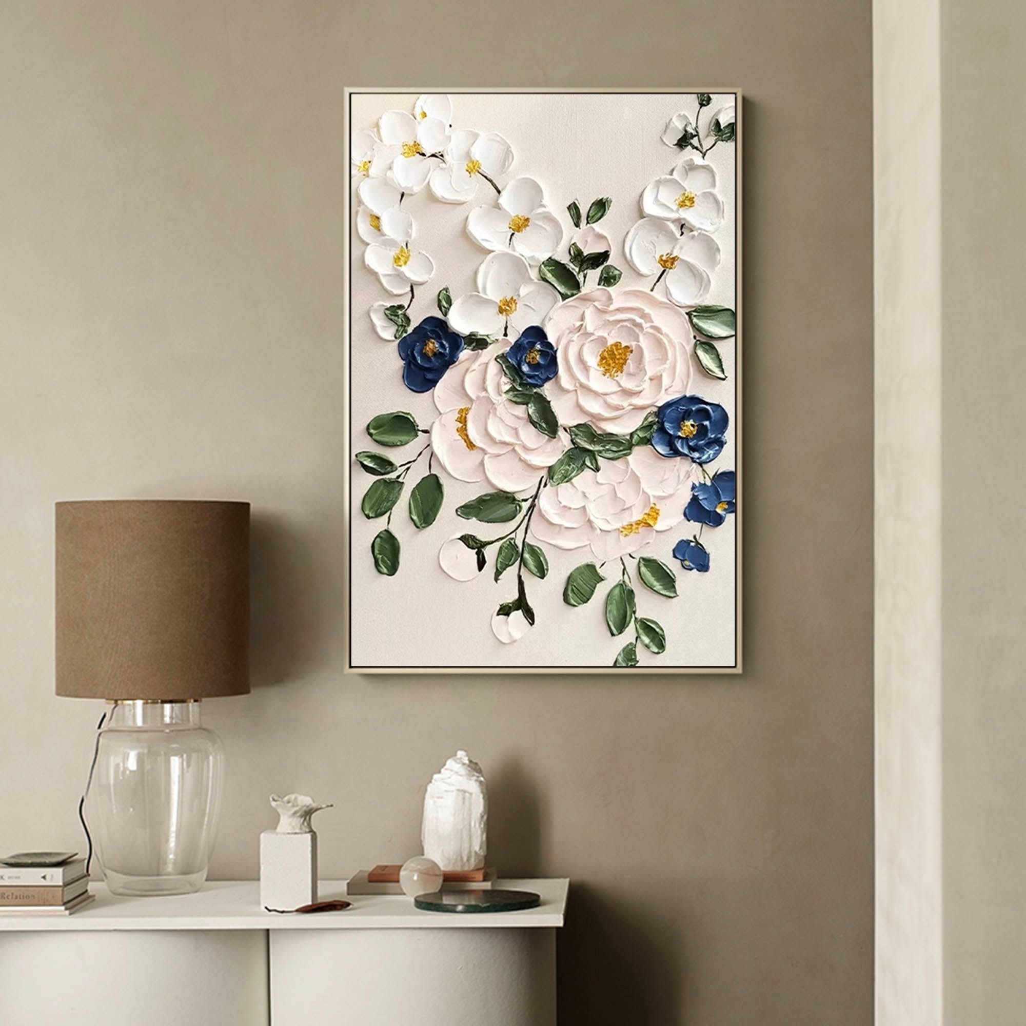 Wallart Elegant 3D Floral Canvas Art
