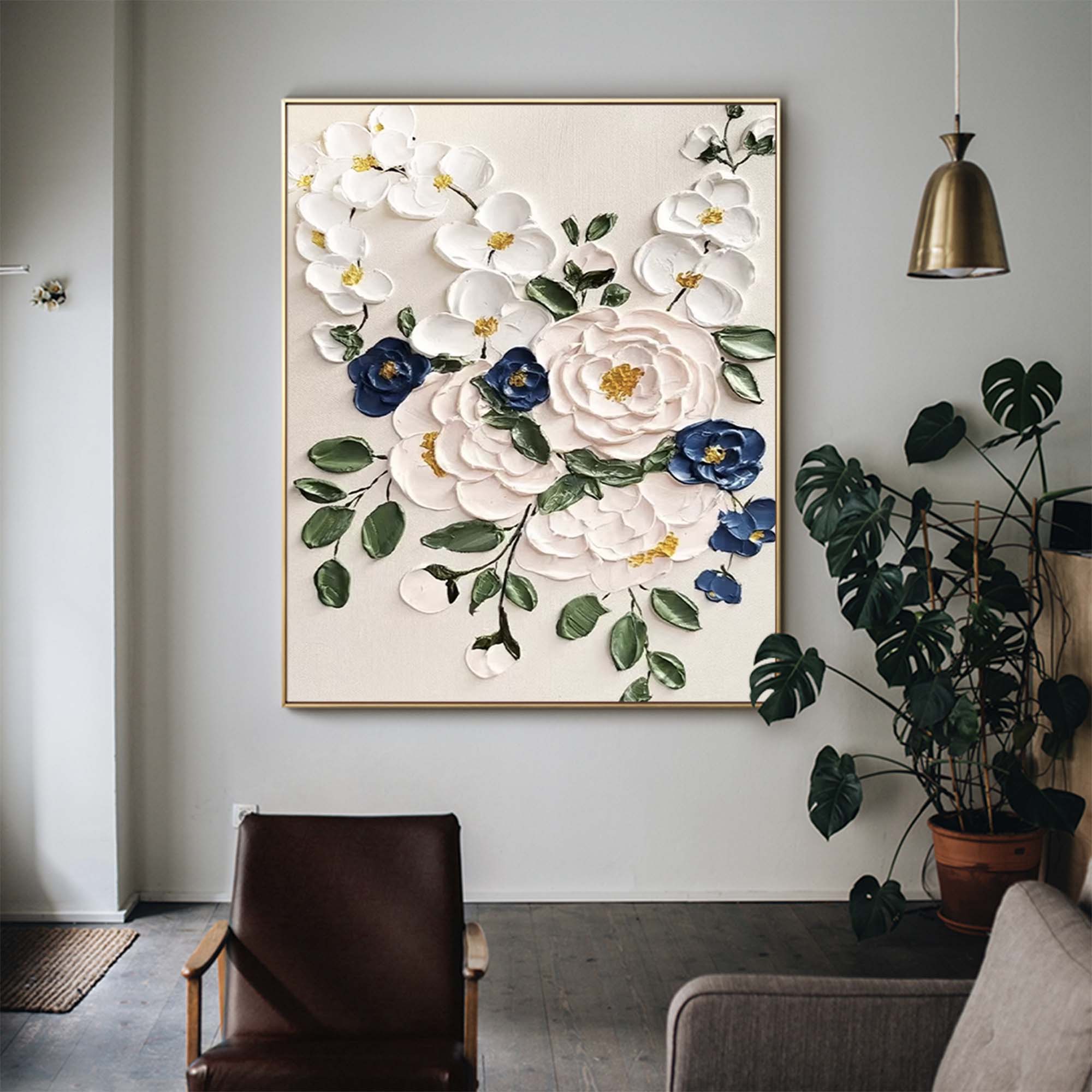 Wallart Elegant 3D Floral Canvas Art