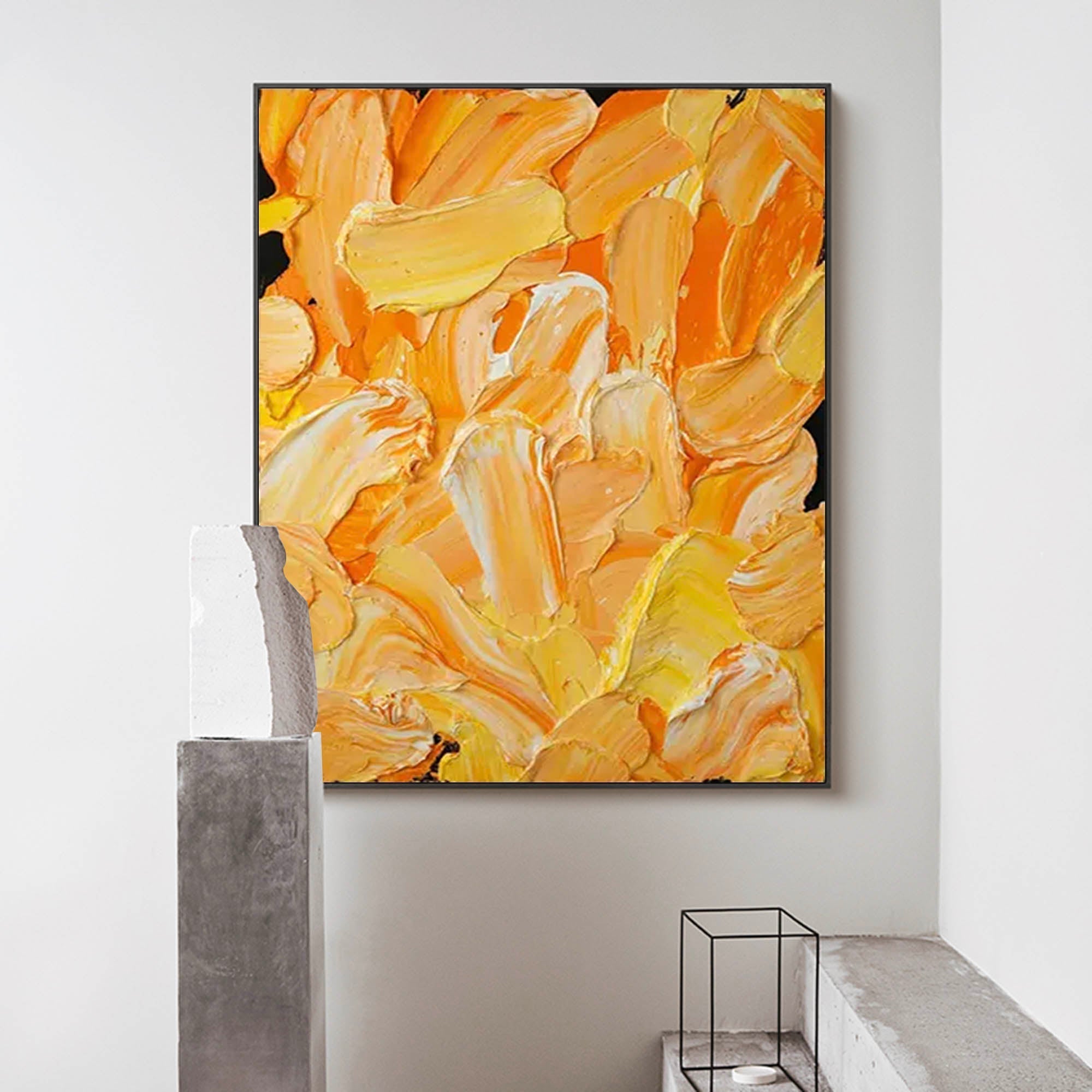 Wallart Bold Orange Abstract Palette Art