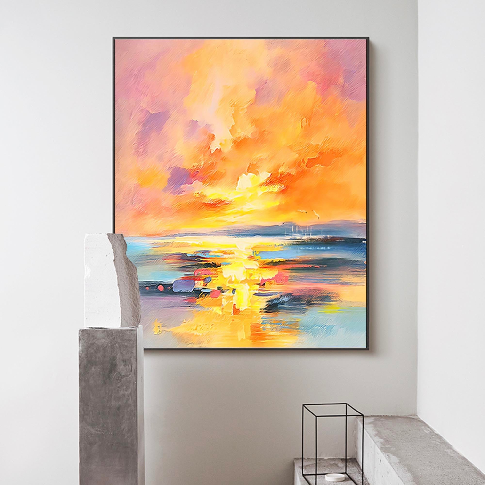 Wallart Vibrant Sunset Abstract Landscape