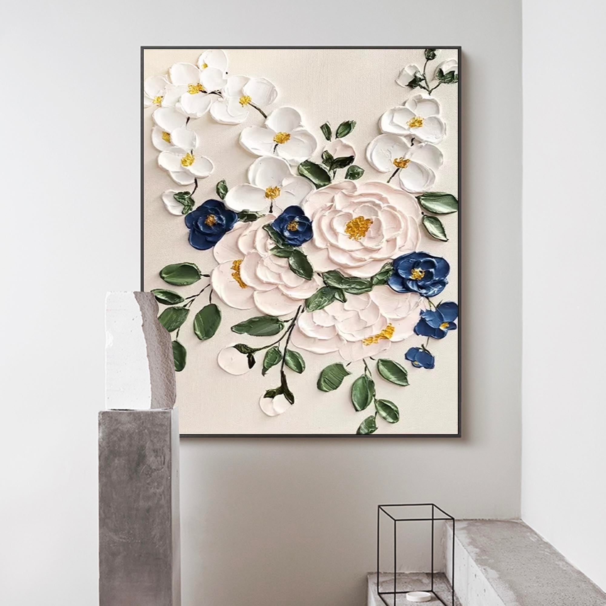 Wallart Elegant 3D Floral Canvas Art