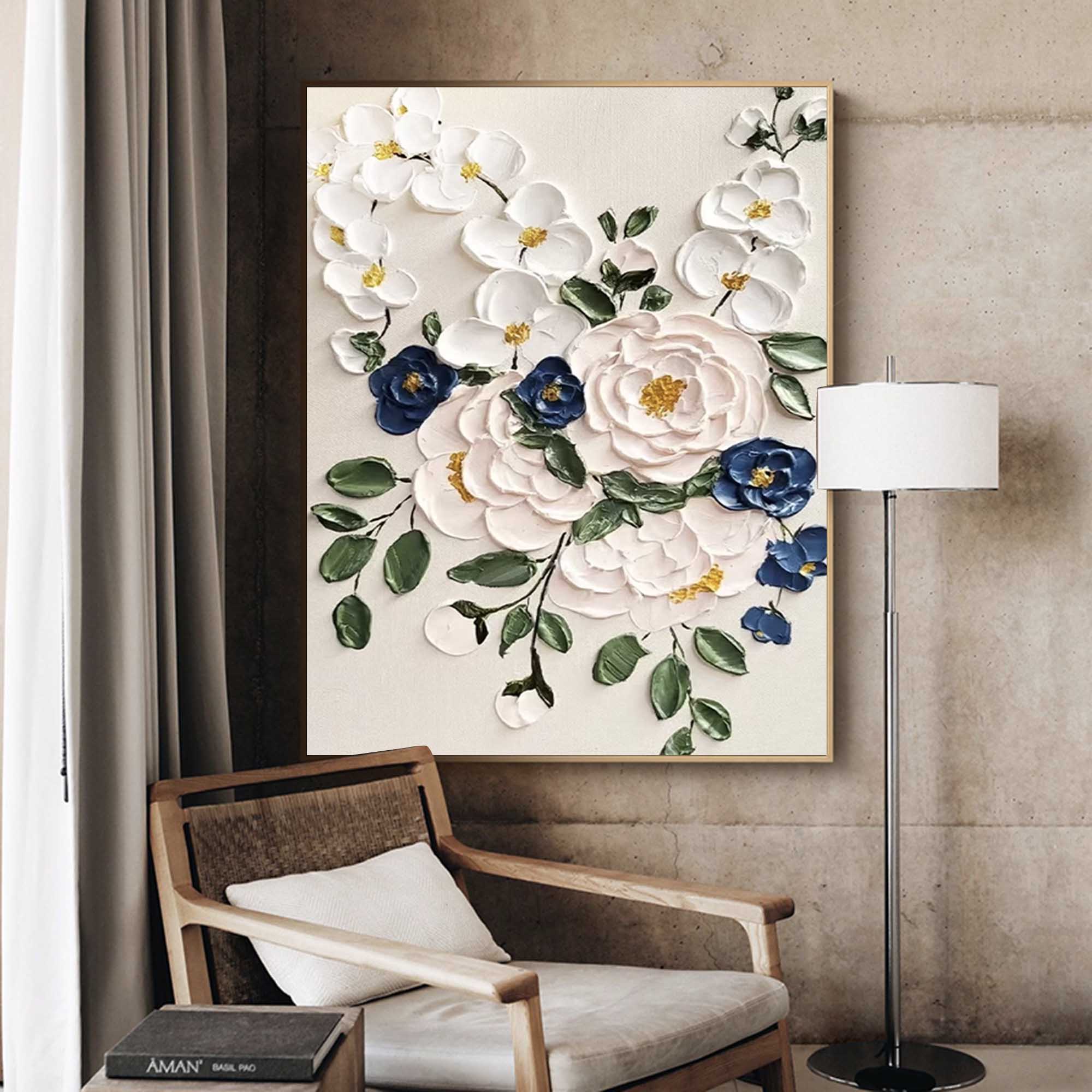 Wallart Elegant 3D Floral Canvas Art