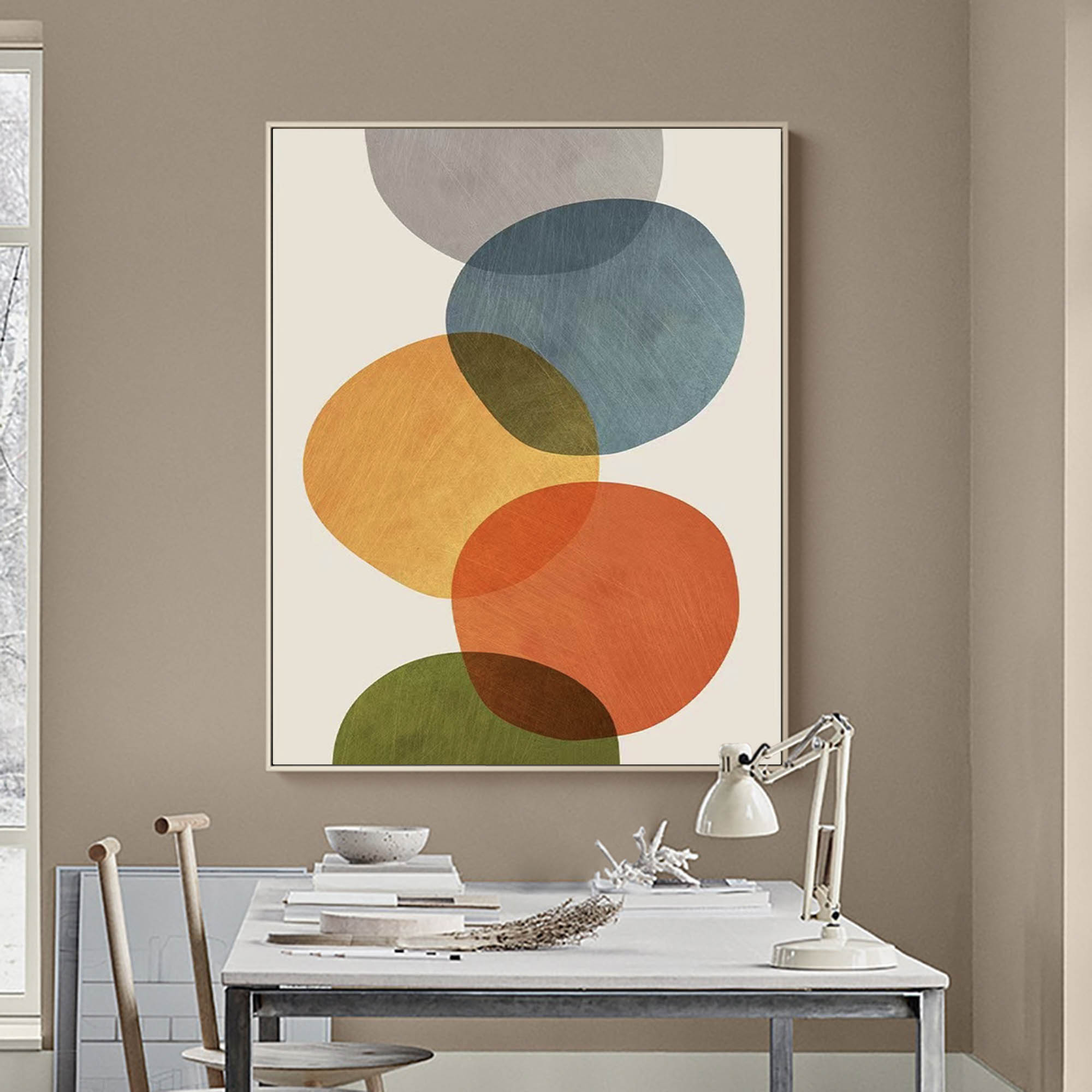Wallart Overlapping Shapes: Earthy Abstract Flow