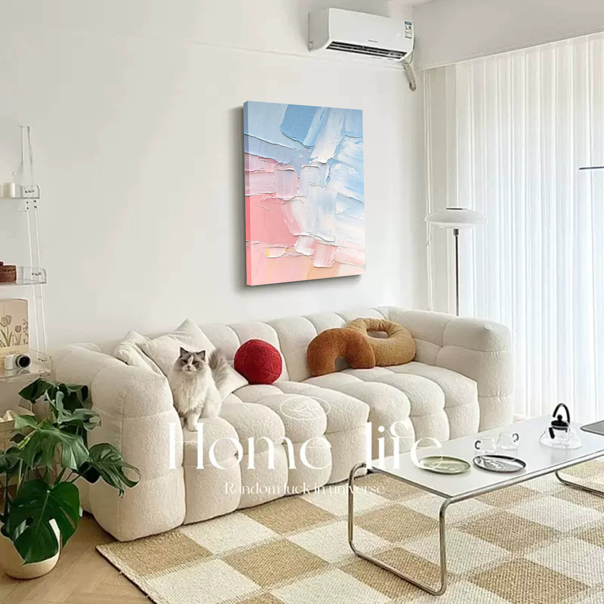 Wallart Soft Pastel Palette Knife Abstract Art