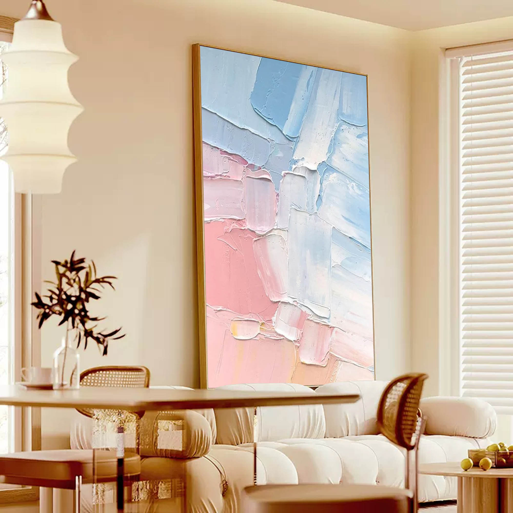 Wallart Soft Pastel Palette Knife Abstract Art