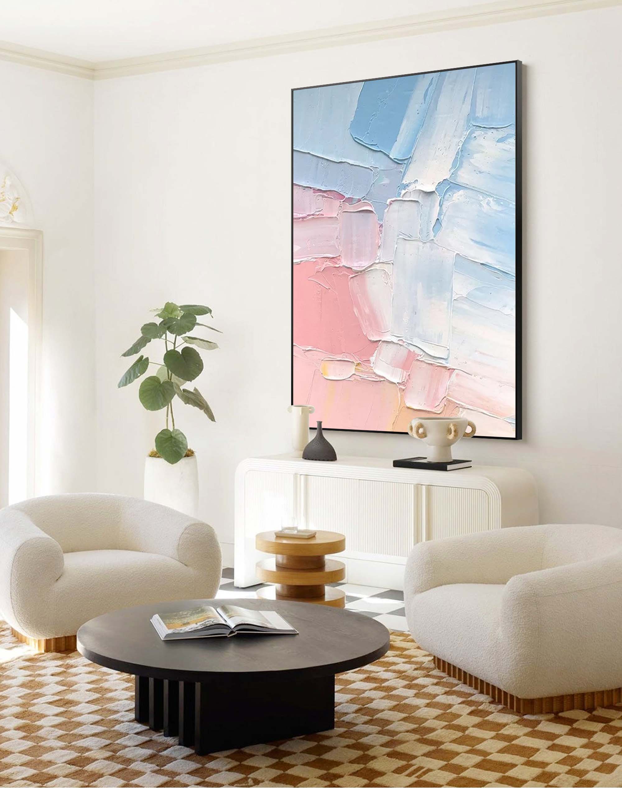 Wallart Soft Pastel Palette Knife Abstract Art