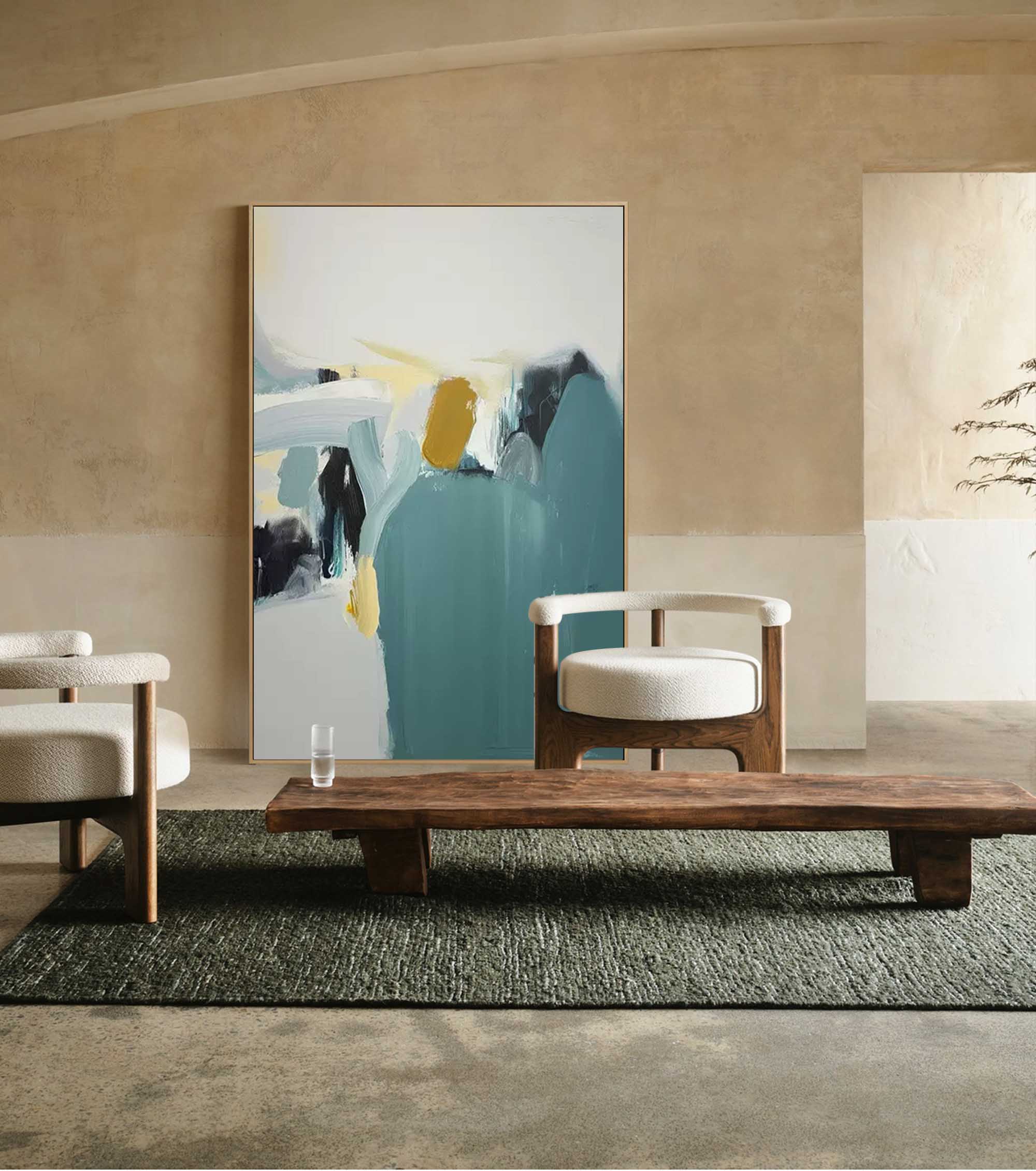 Wallart Abstract Minimalist Serenity â€?Contemporary Oil Painting on Canvas