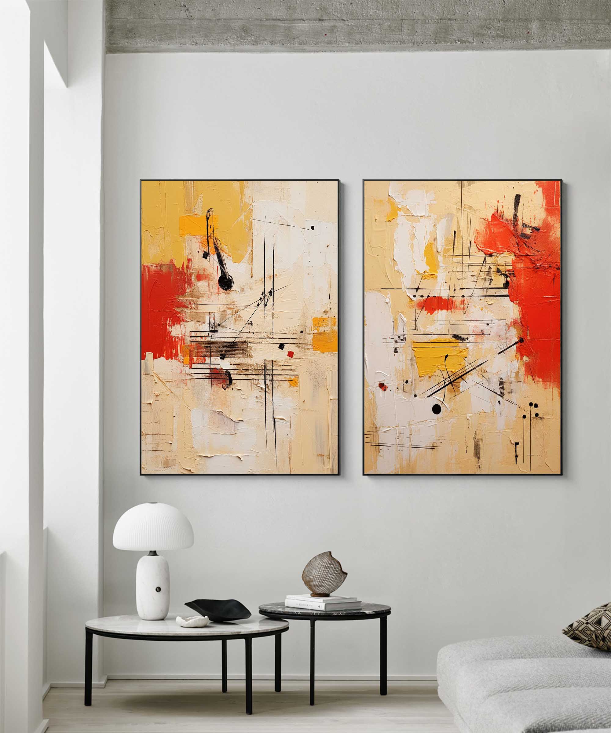 Wallart Vibrant Abstract Geometric Set