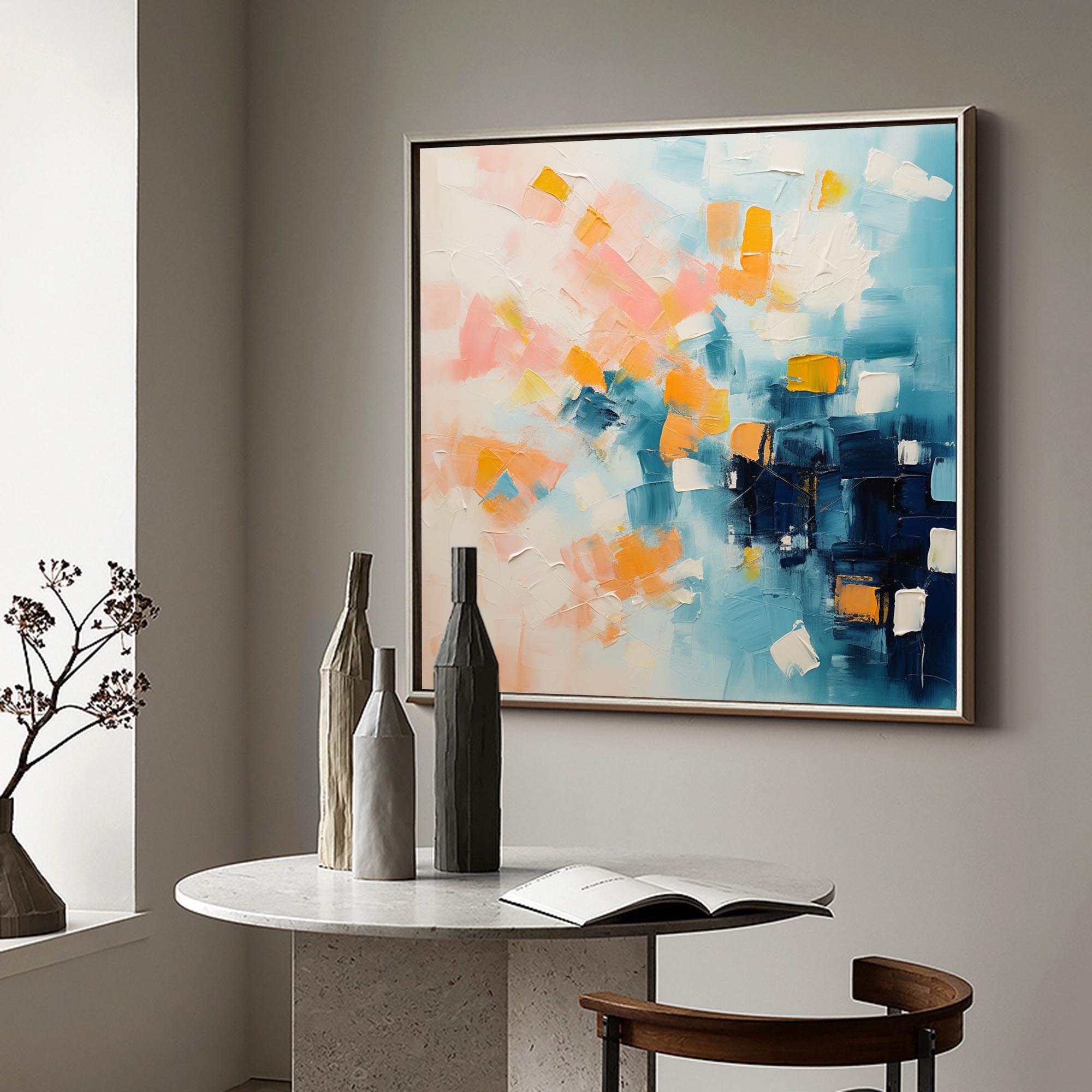 Wallart Soft Pastel Abstract Canvas Art