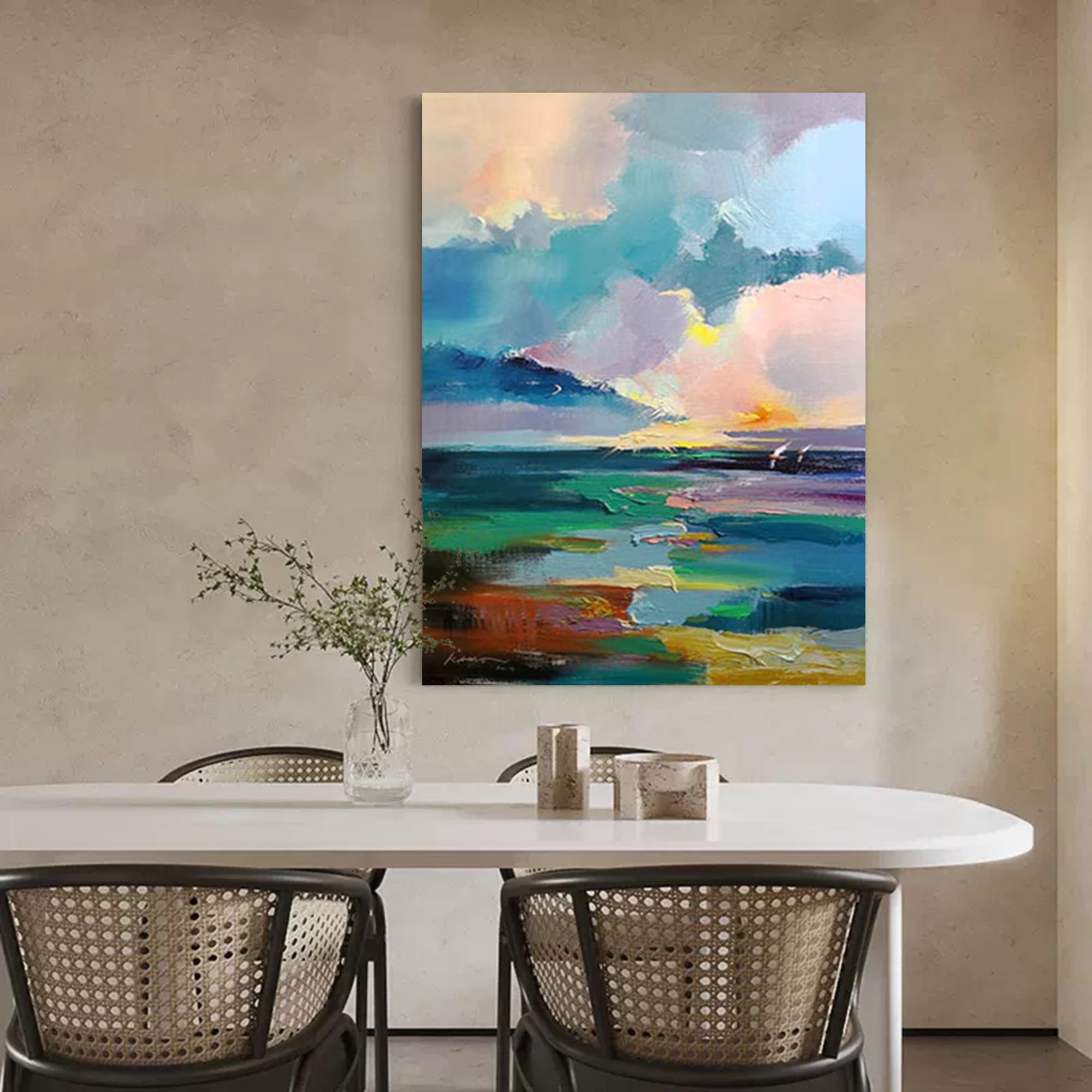 Wallart Serene Abstract Seascape Painting