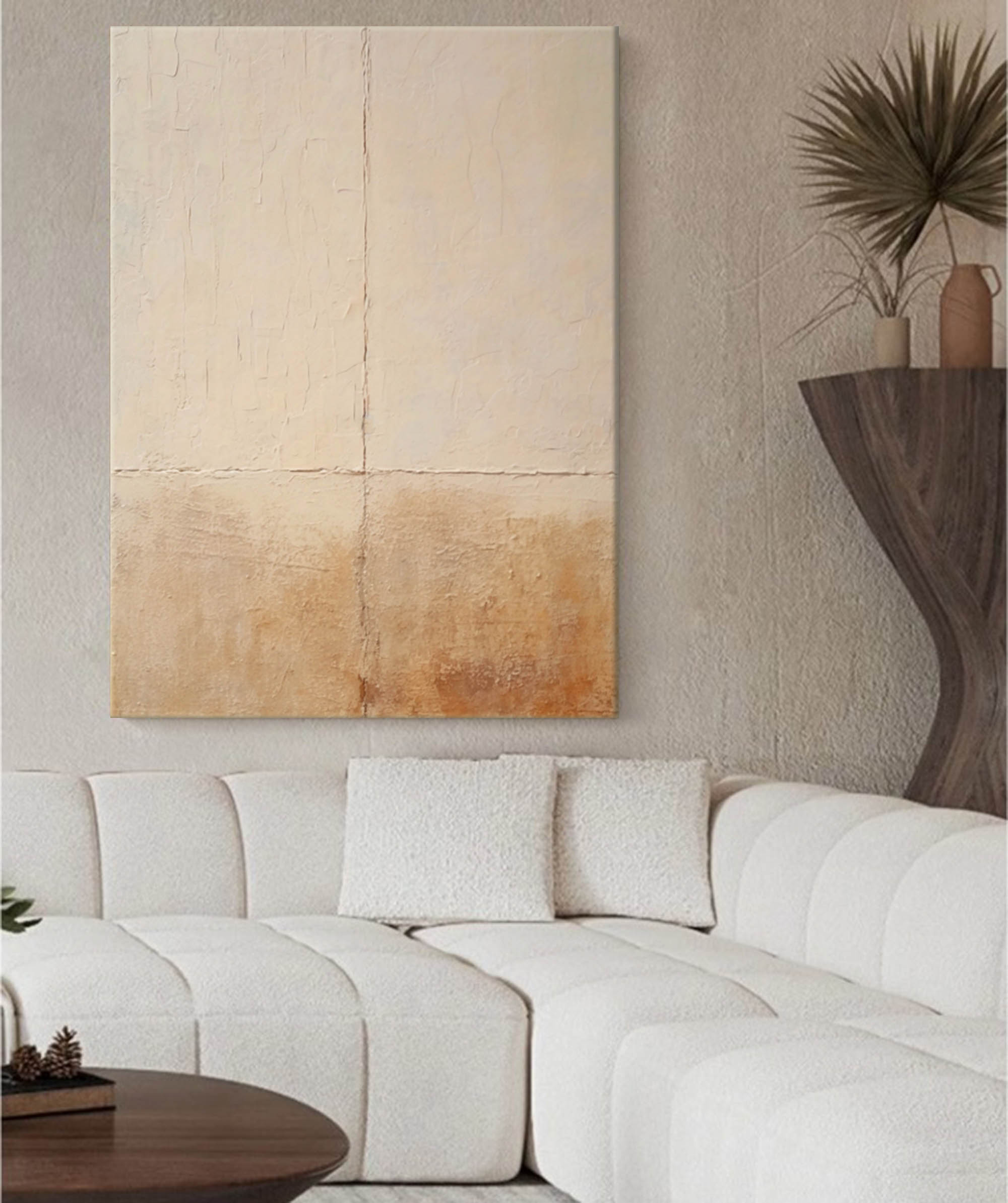 Wallart Textured Neutral Abstract Canvas
