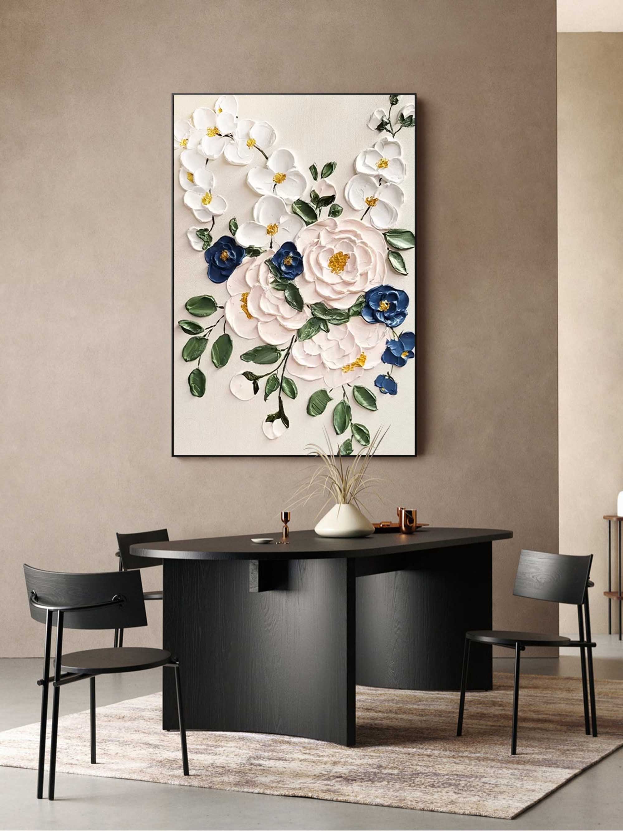 Wallart Elegant 3D Floral Canvas Art