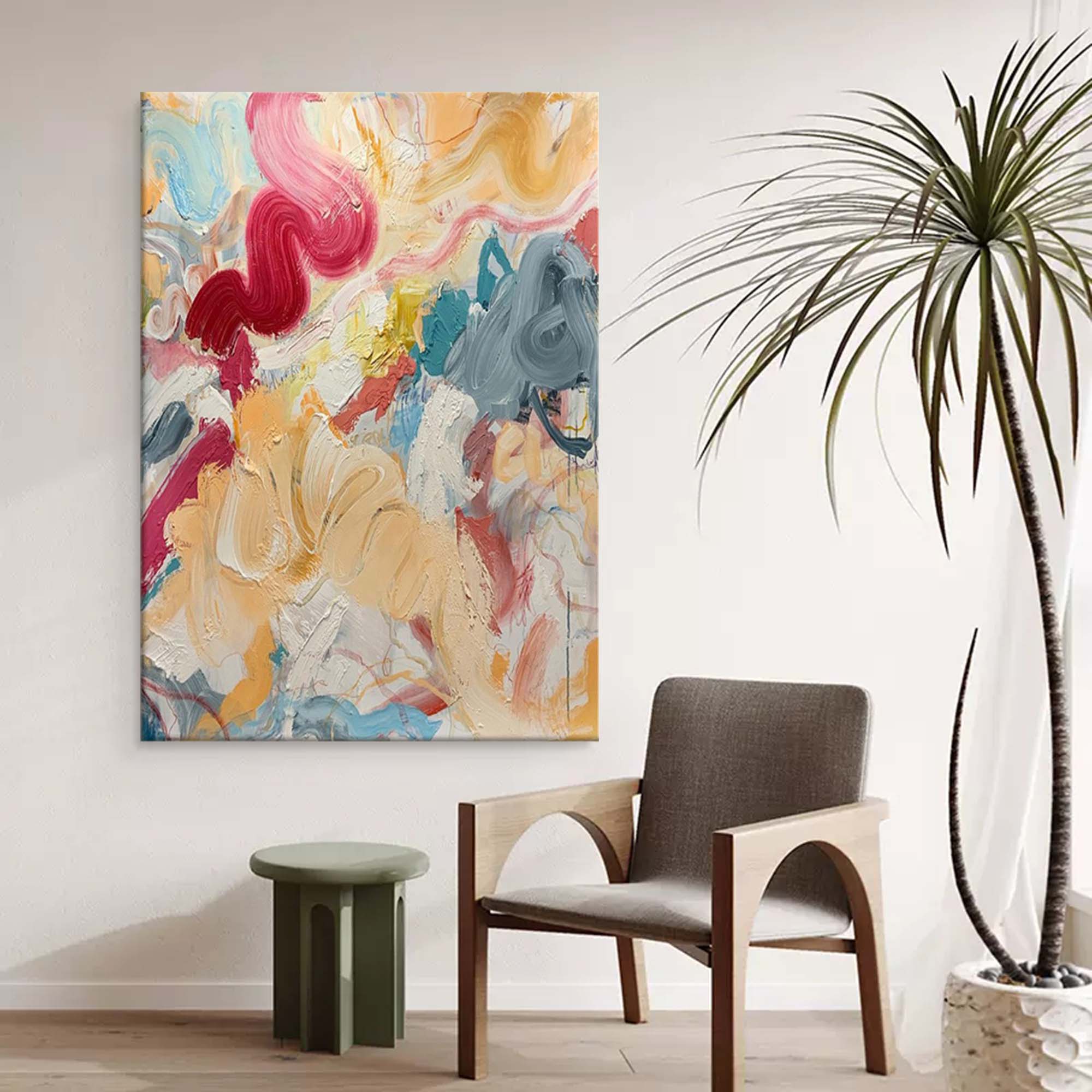 Wallart Whimsical Abstract Expressionist Canvas Art