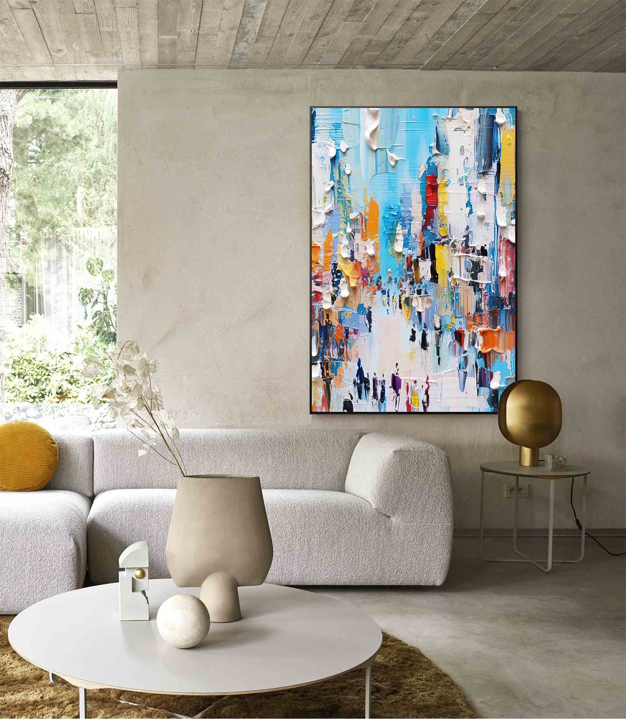 Wallart Abstract Light Cityscape Oil Painting