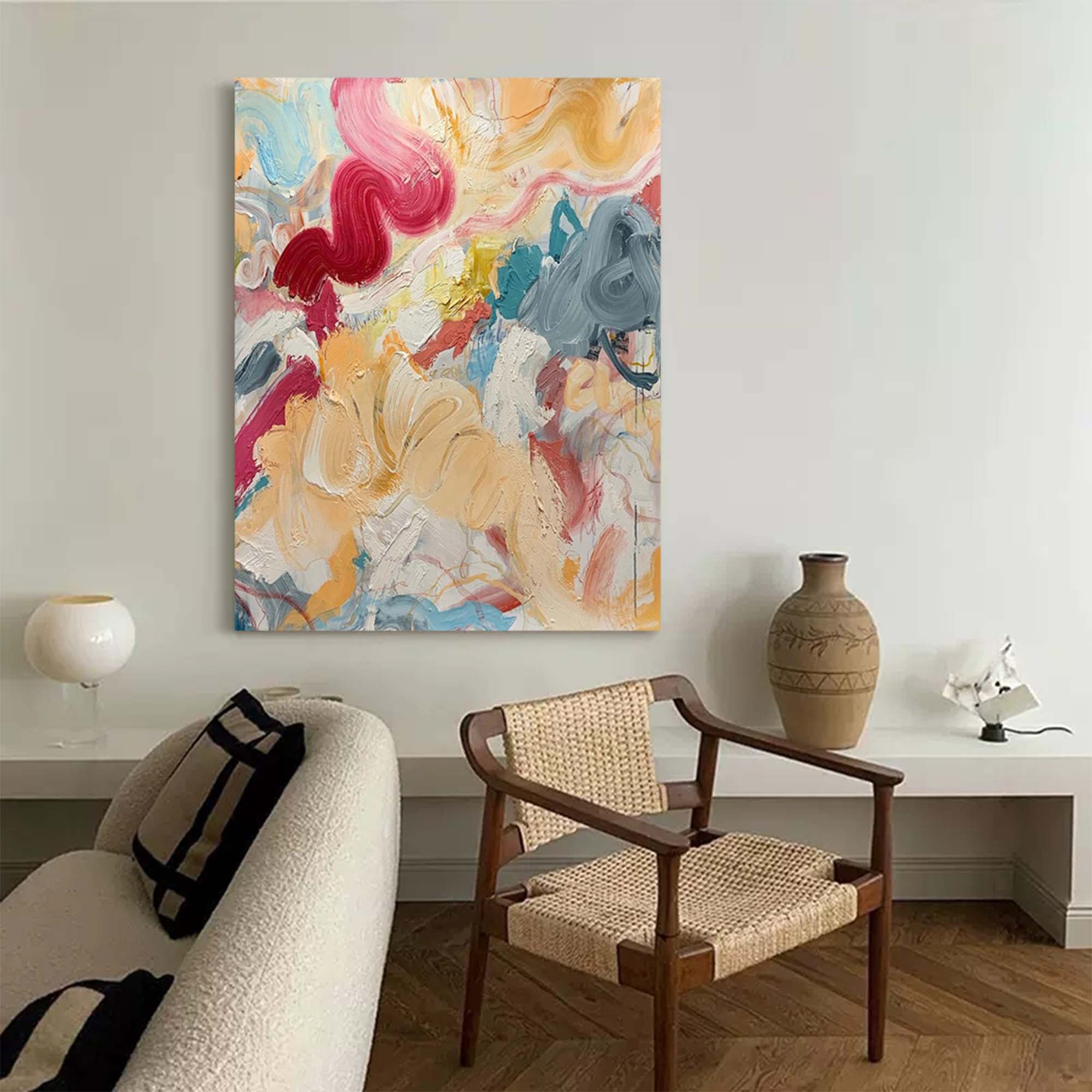 Wallart Whimsical Abstract Expressionist Canvas Art