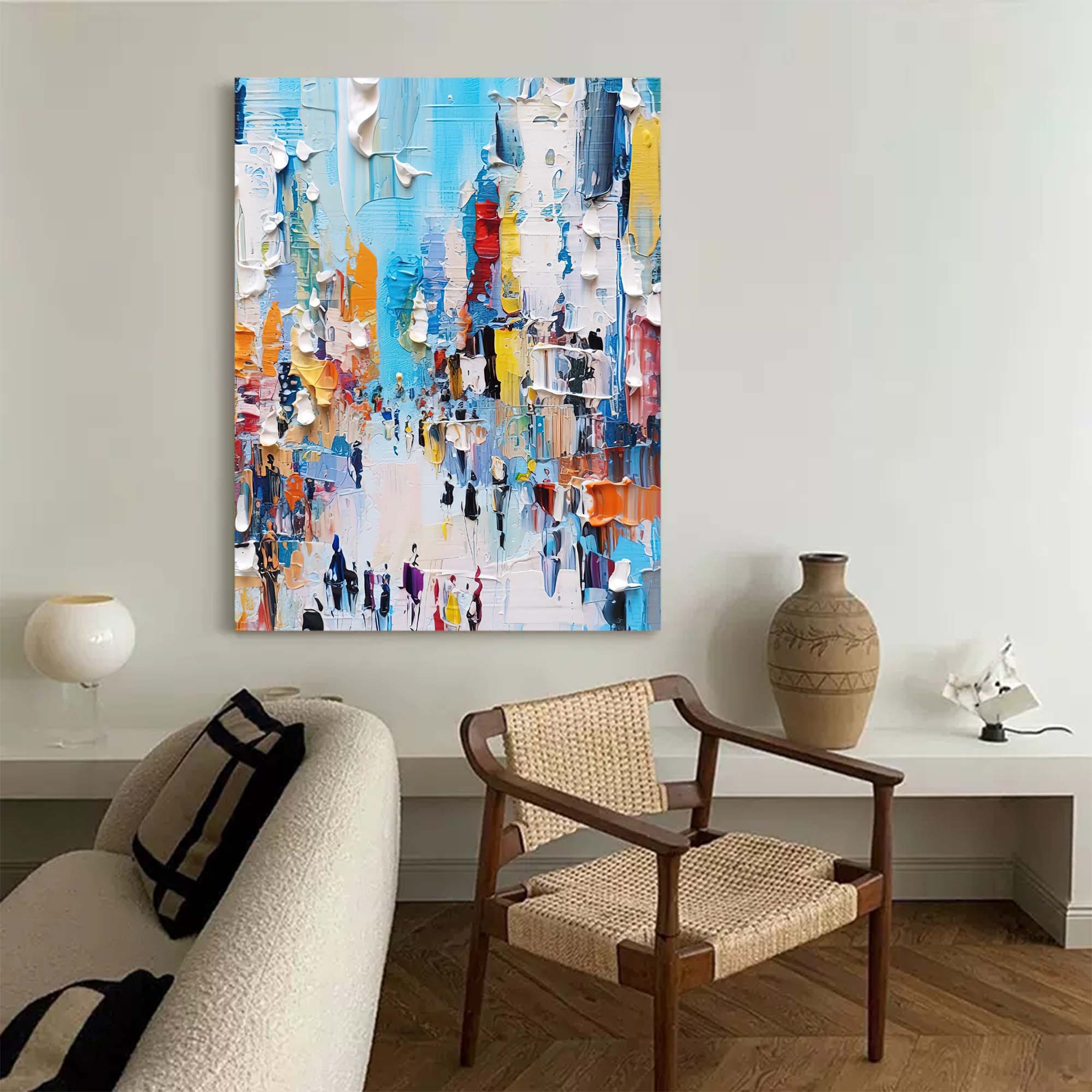 Wallart Abstract Light Cityscape Oil Painting
