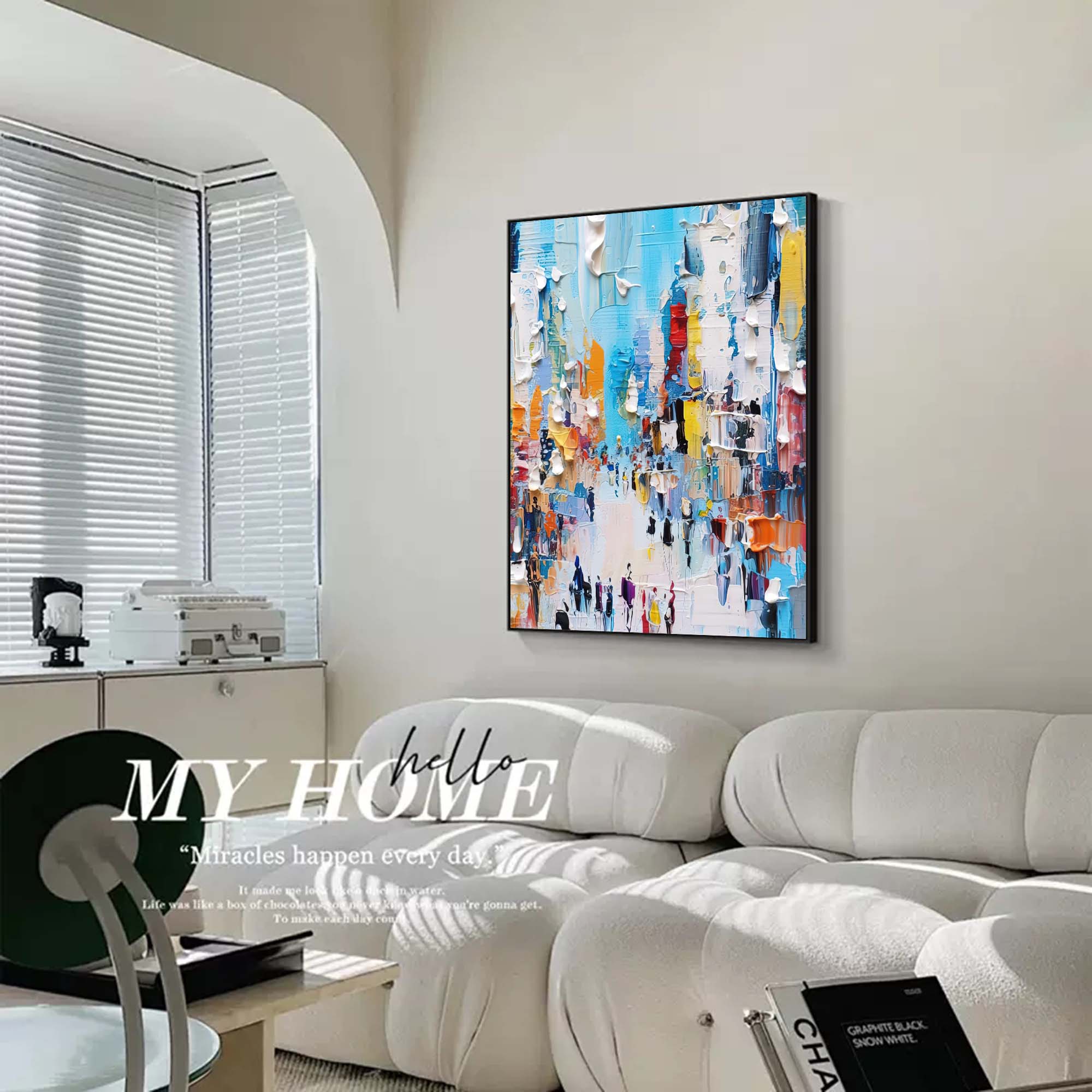 Wallart Abstract Light Cityscape Oil Painting