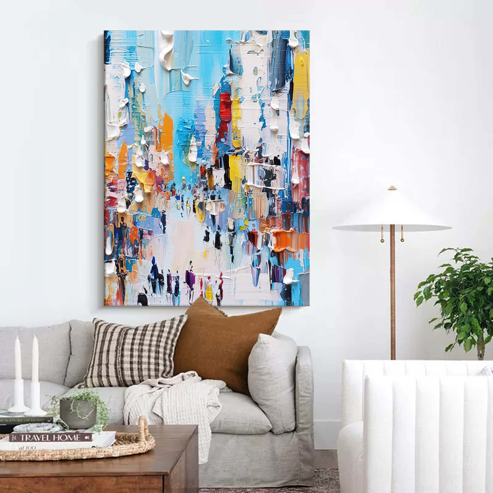 Wallart Abstract Light Cityscape Oil Painting