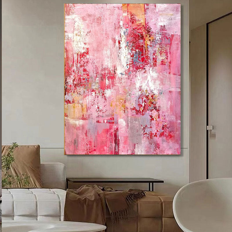 Wallart Pink Abstract Textured Canvas Art