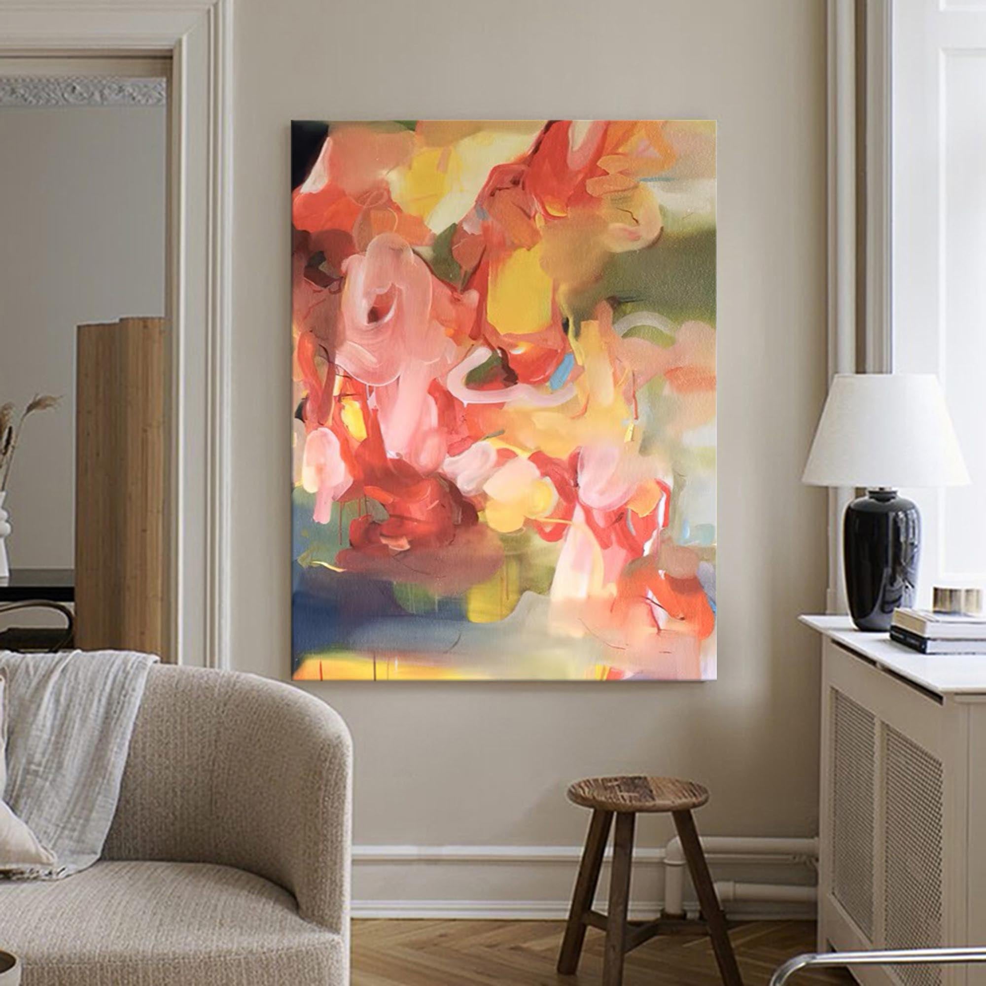 Wallart Soft Abstract Floral Oil Painting