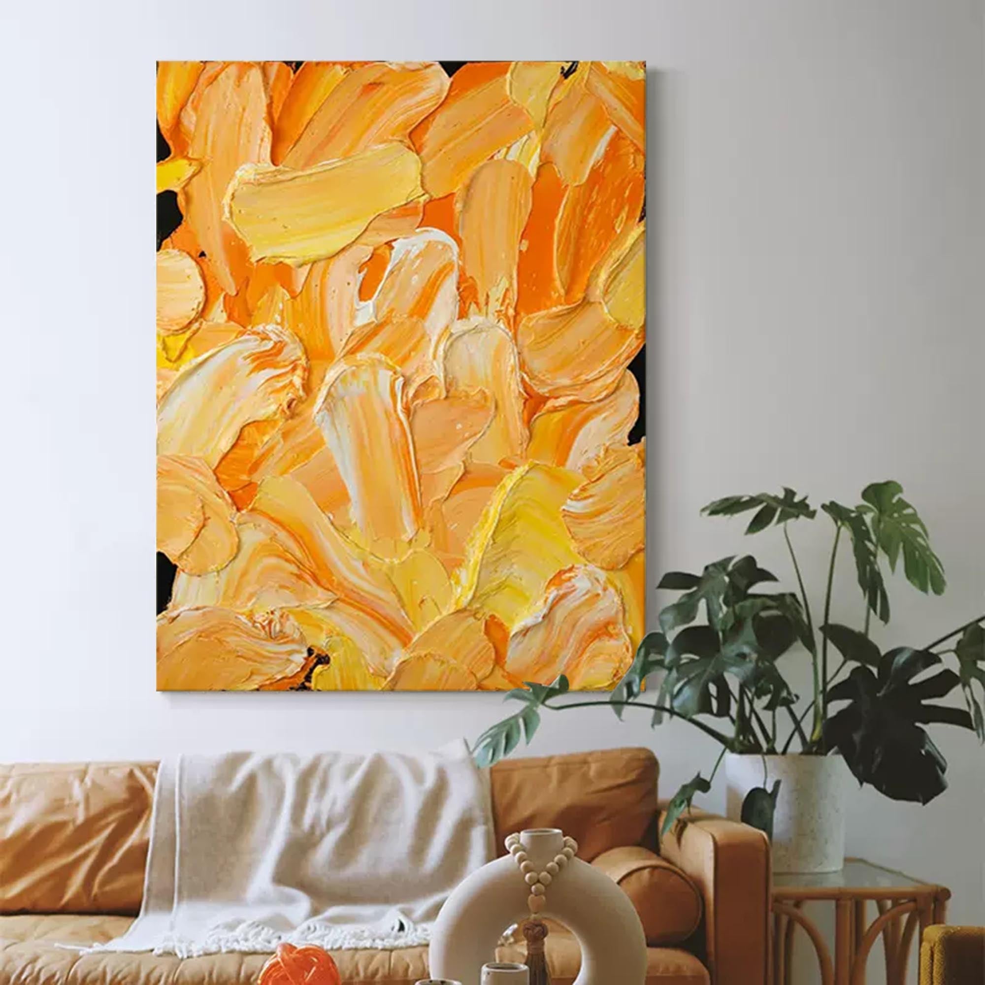 Wallart Bold Orange Abstract Palette Art