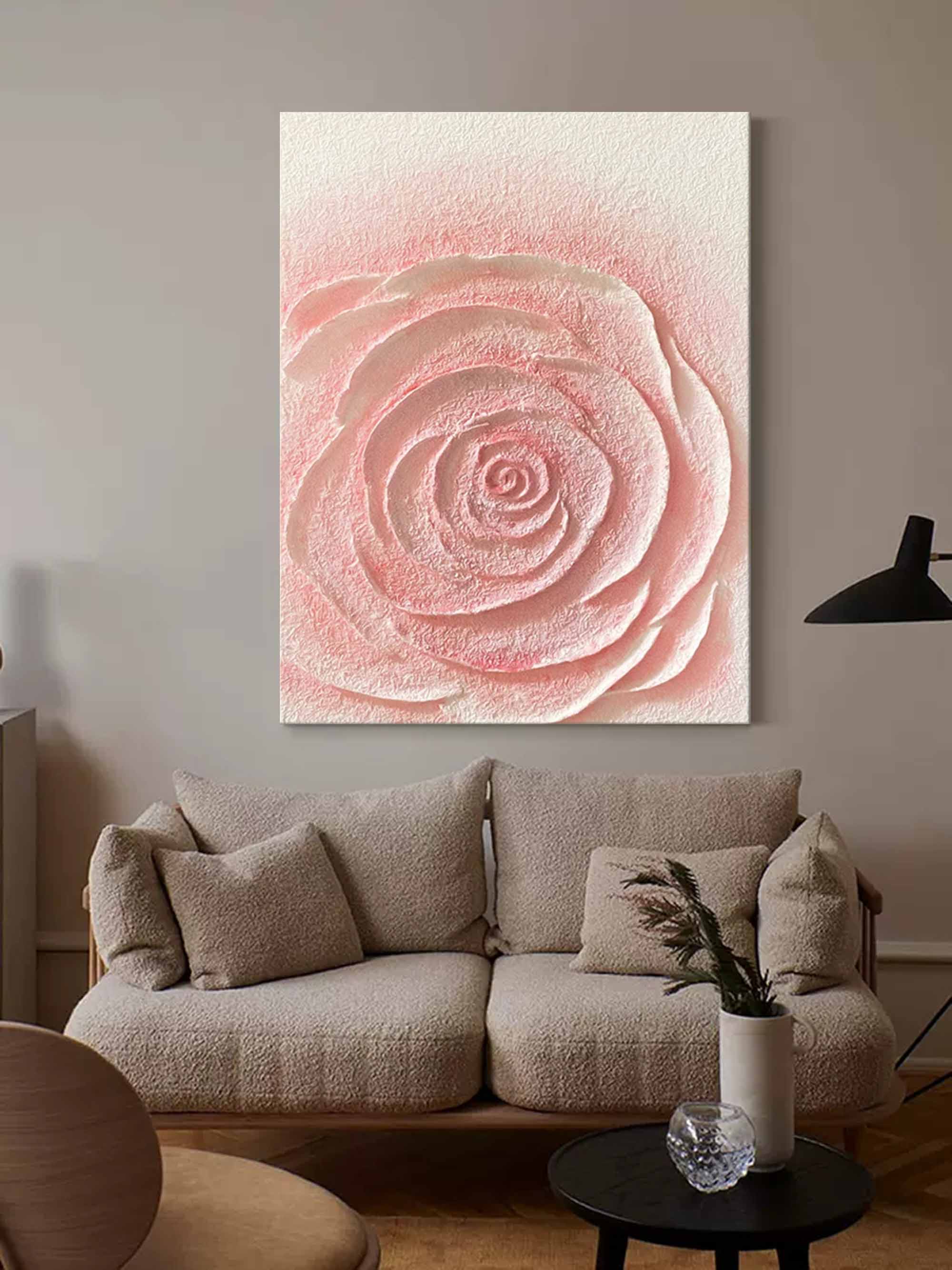 Wallart Textured Rose Floral Canvas Art