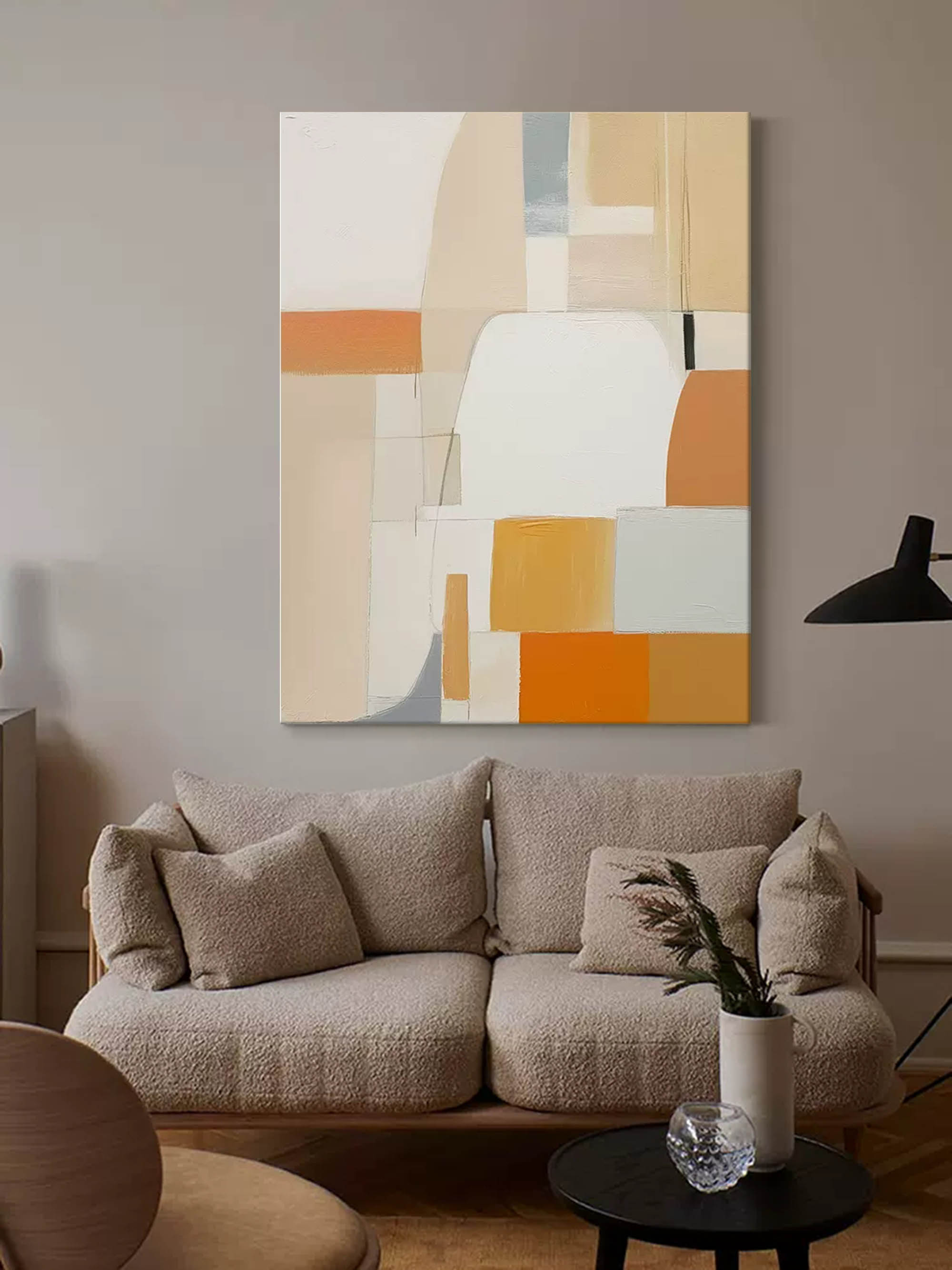 Wallart Modern Geometric Abstract in Warm Tones