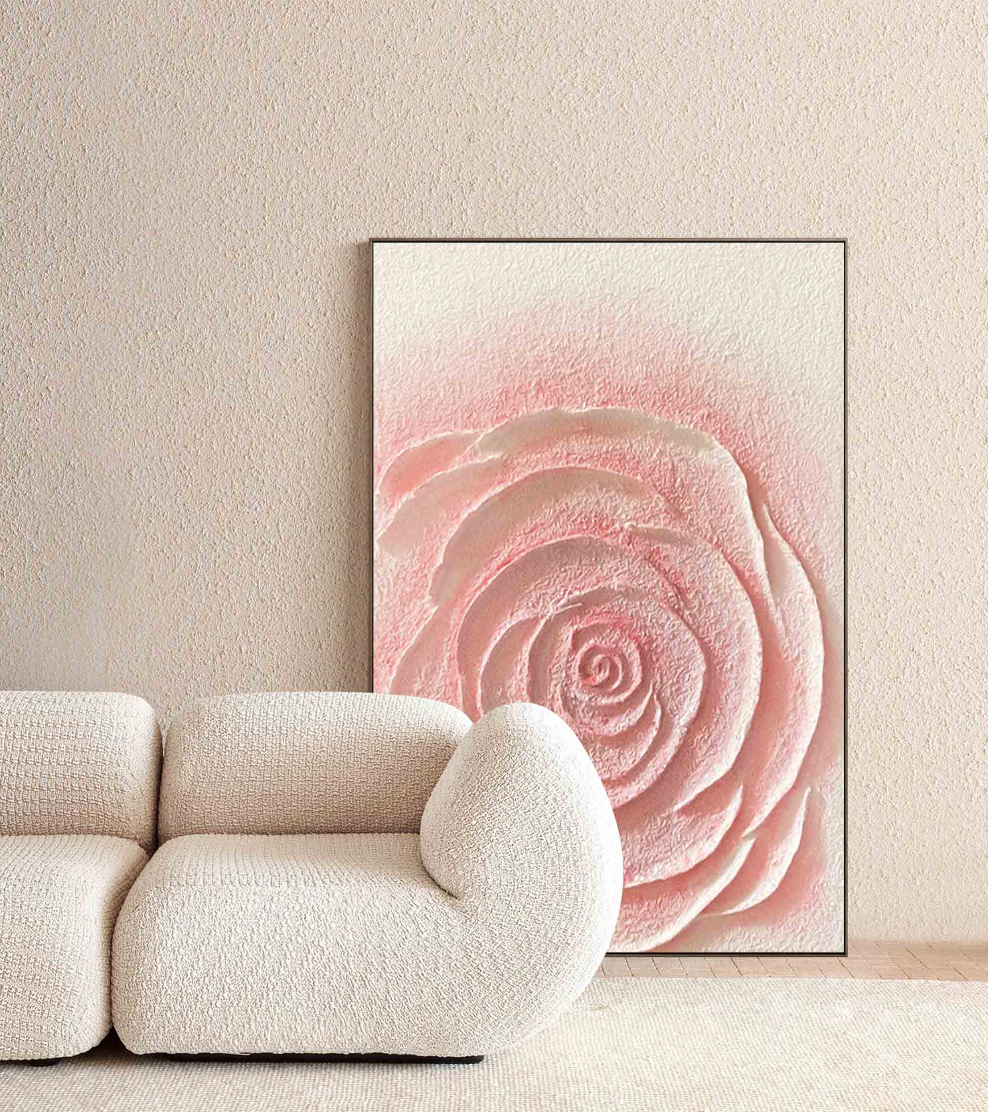 Wallart Textured Rose Floral Canvas Art