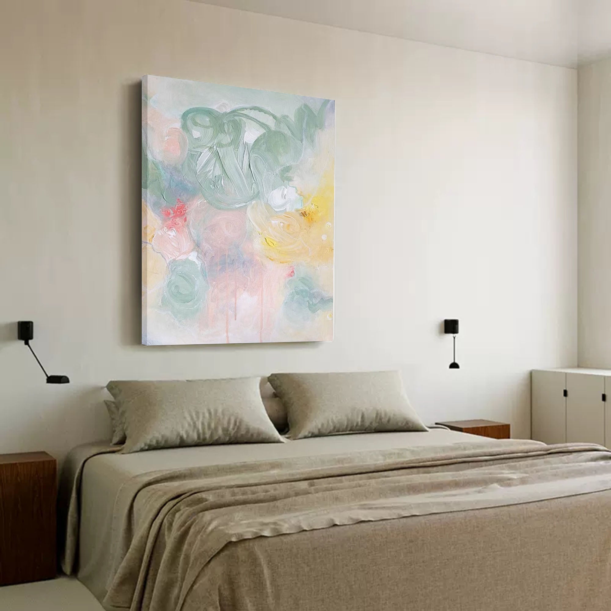 Wallart Soft Whispers: Pastel Abstract Flow