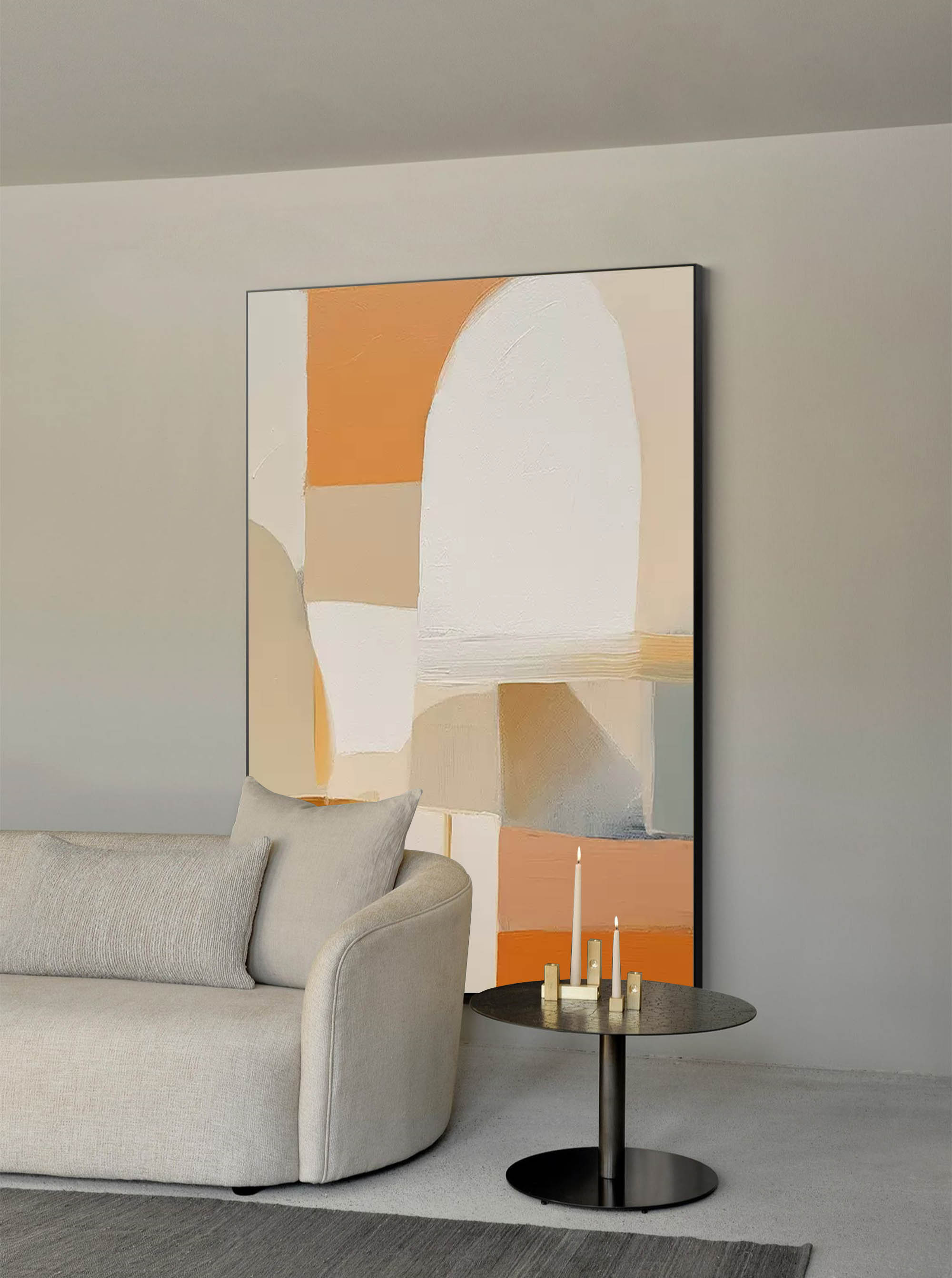 Wallart Soft Curves and Warm Hues Abstract Art