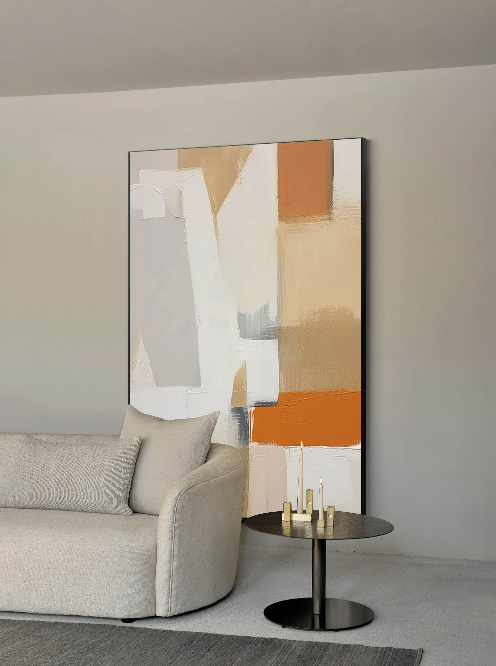 Wallart Neutral Tones Geometric Abstract Art