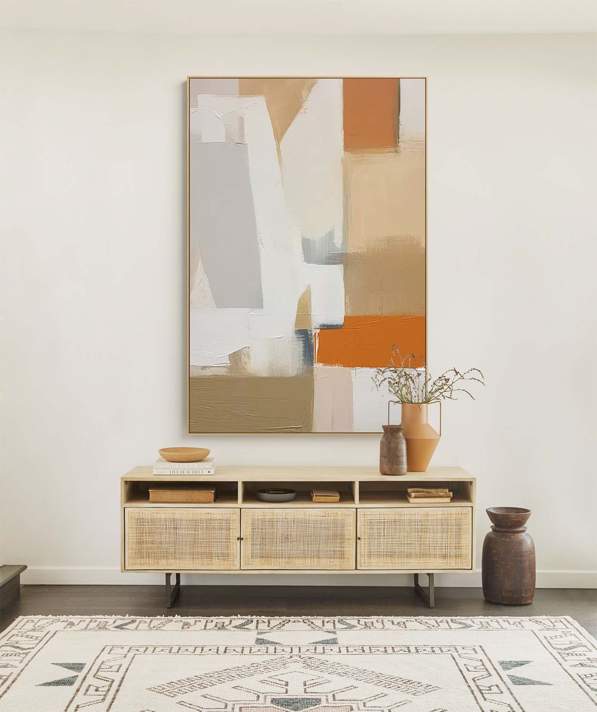 Wallart Neutral Tones Geometric Abstract Art