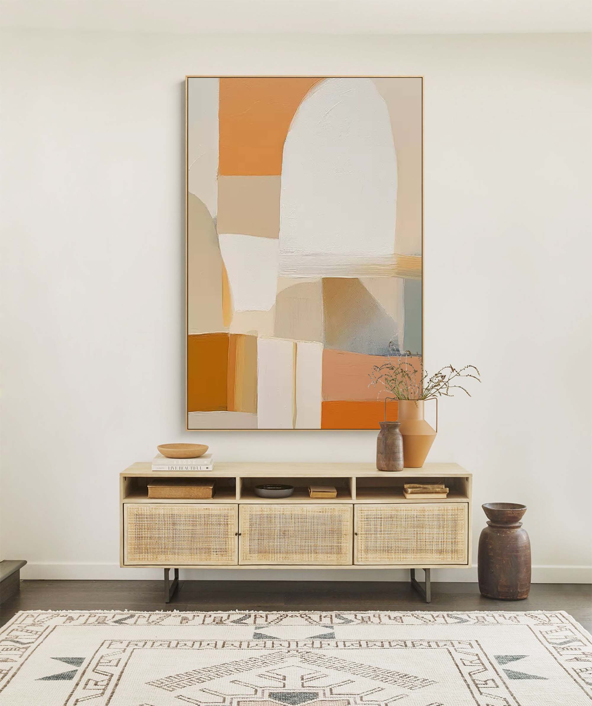 Wallart Soft Curves and Warm Hues Abstract Art